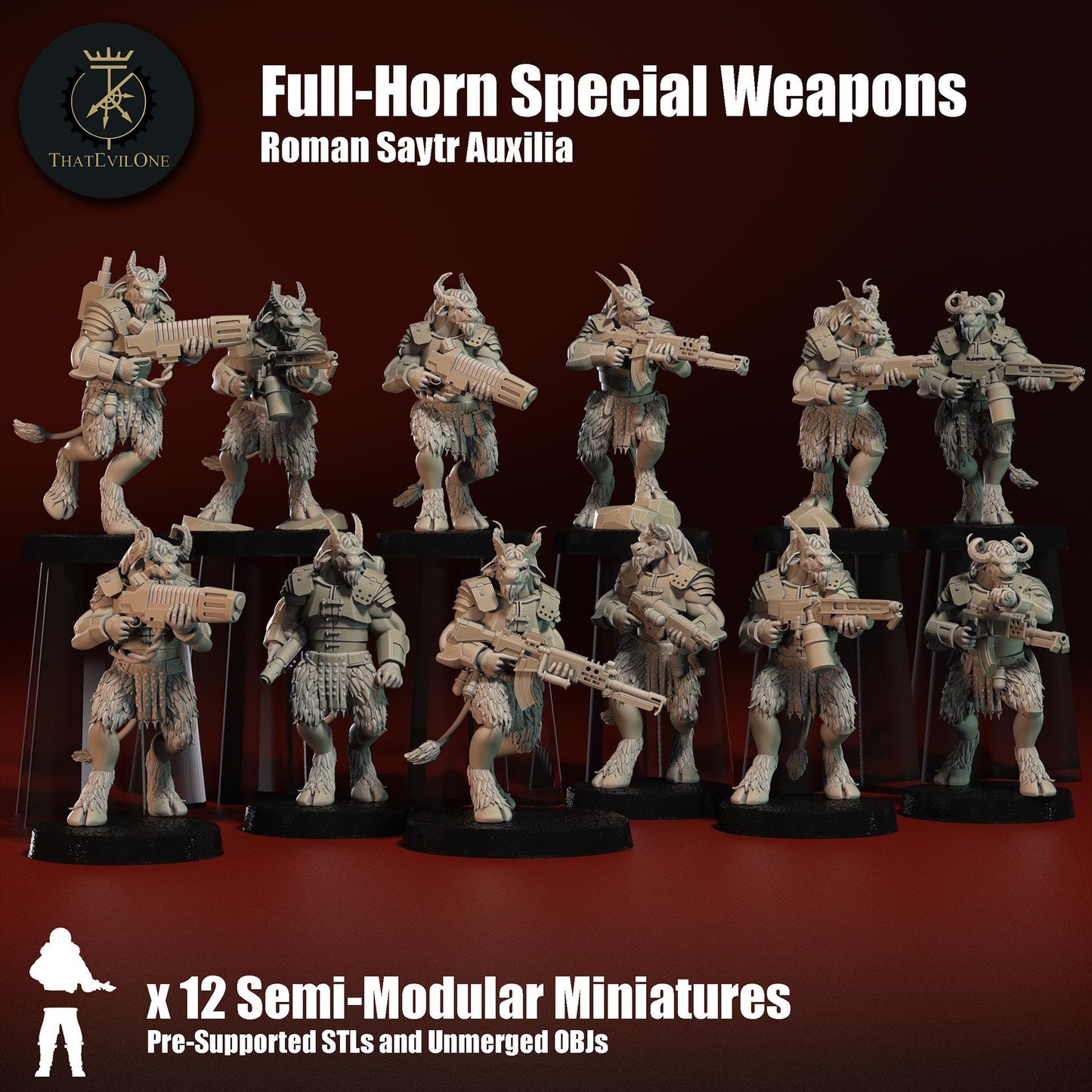 Roman Modular Satyr "Full-Horn" Special Weapon Squad (10) (sculpted by That Evil One)