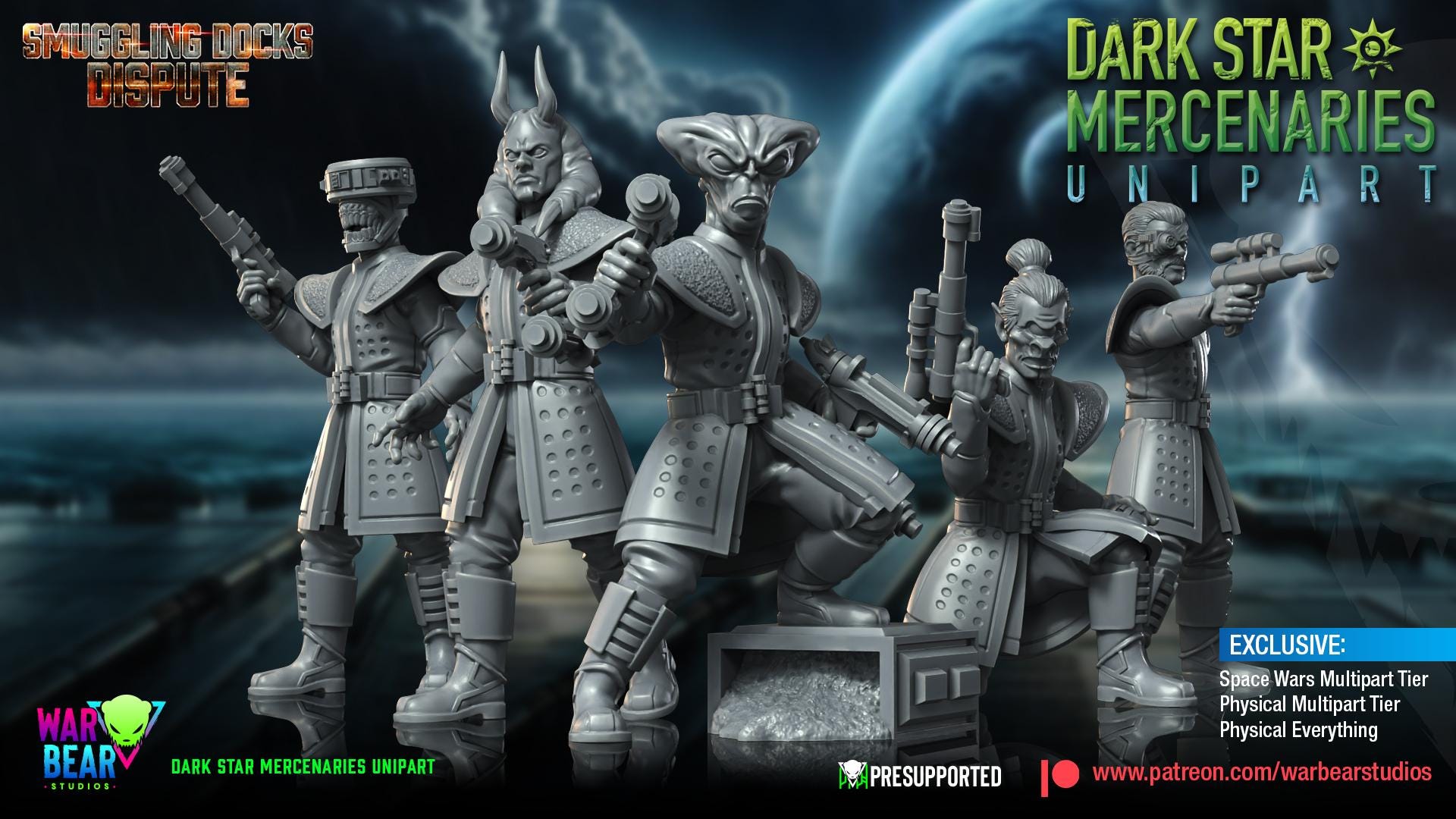 Darkstar Mercenaries - set of 9 (Sculpted by War Bear Studios)