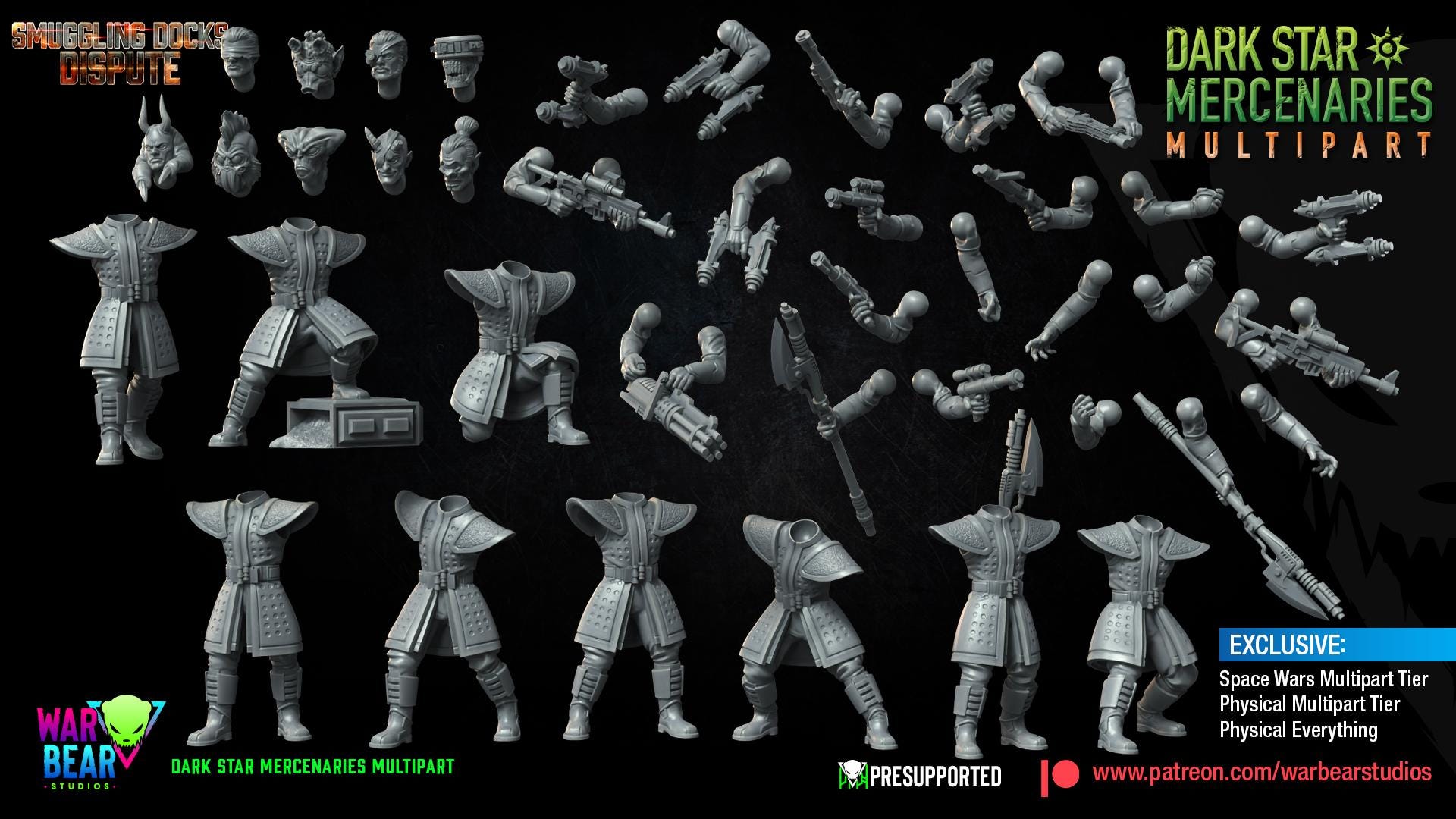 Darkstar Mercenaries - set of 9 (Sculpted by War Bear Studios)