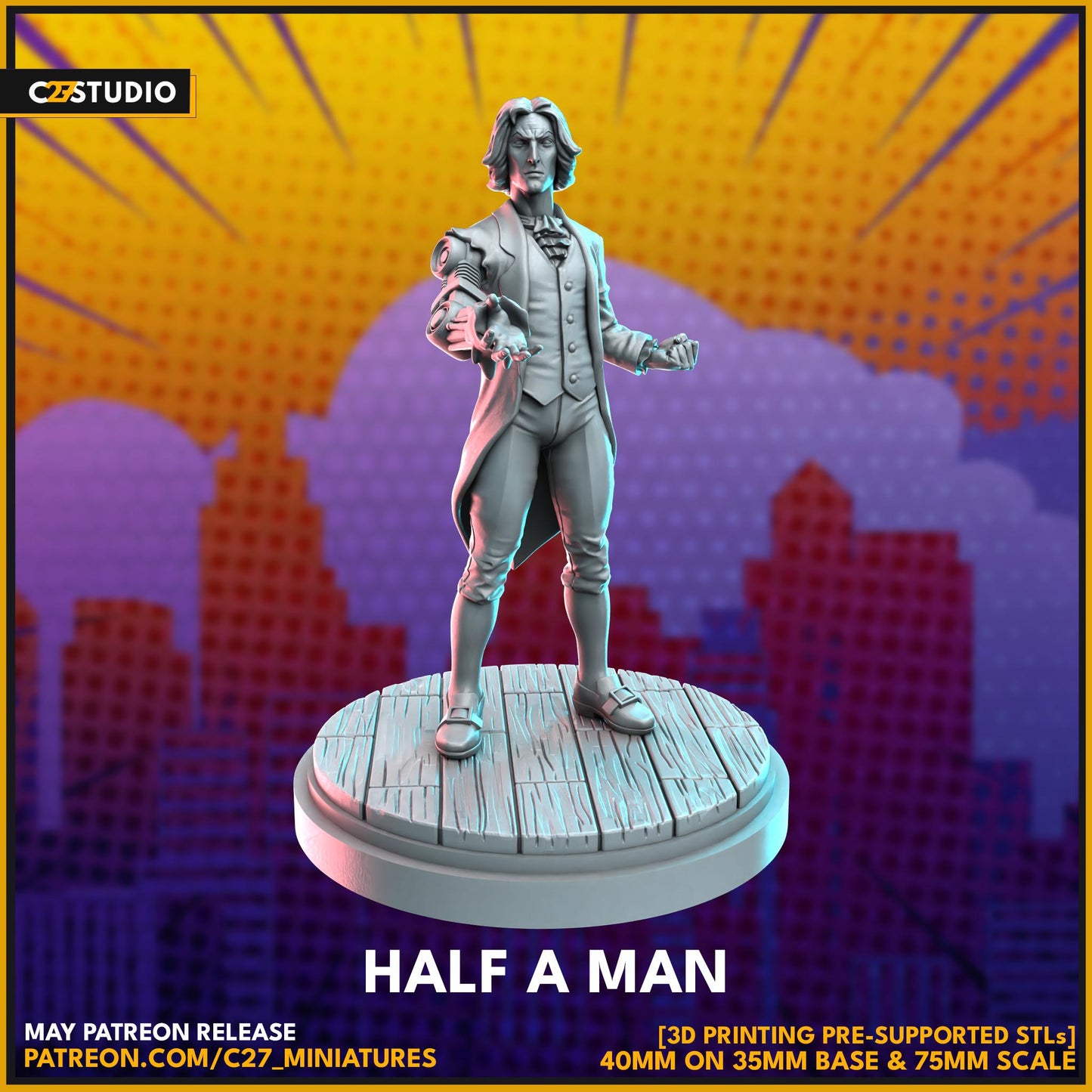 Donald Pierce / Half A Man 40mm miniature (sculpted by C27 collectibles) (Crisis Protocol Proxy/Alternative)