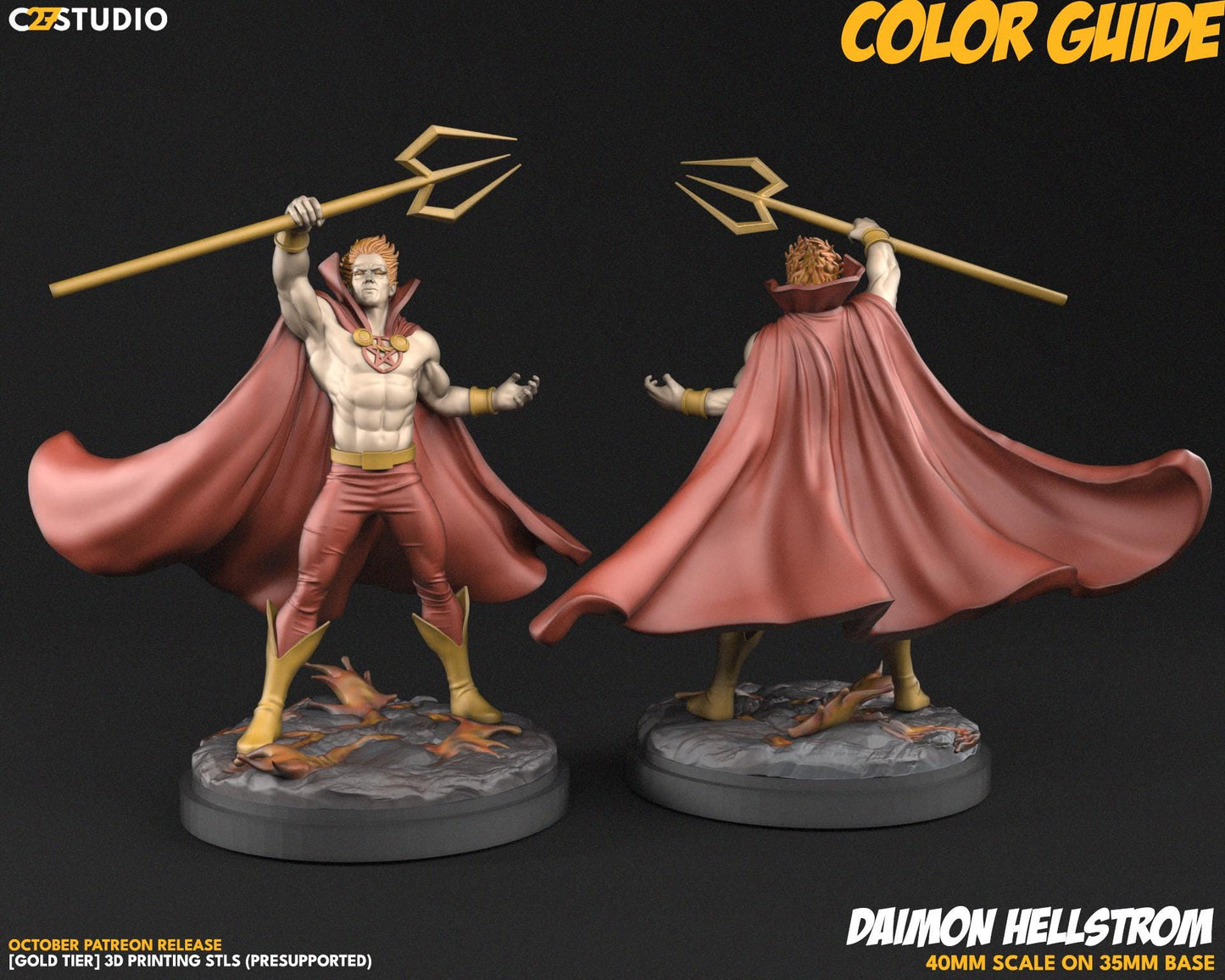 Daimon Hellstrom / Satanson 40mm miniature (sculpted by C27 collectibles) (Crisis Protocol Proxy/Alternative)