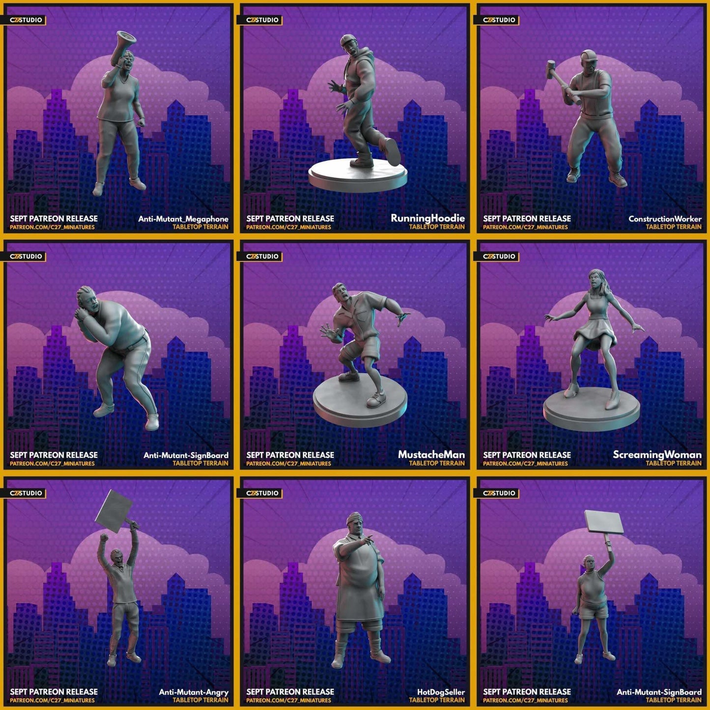 NPC Set - 40mm miniatures (fan art sculpted by C27 collectibles) (Crisis Protocol Proxy/Alternative)