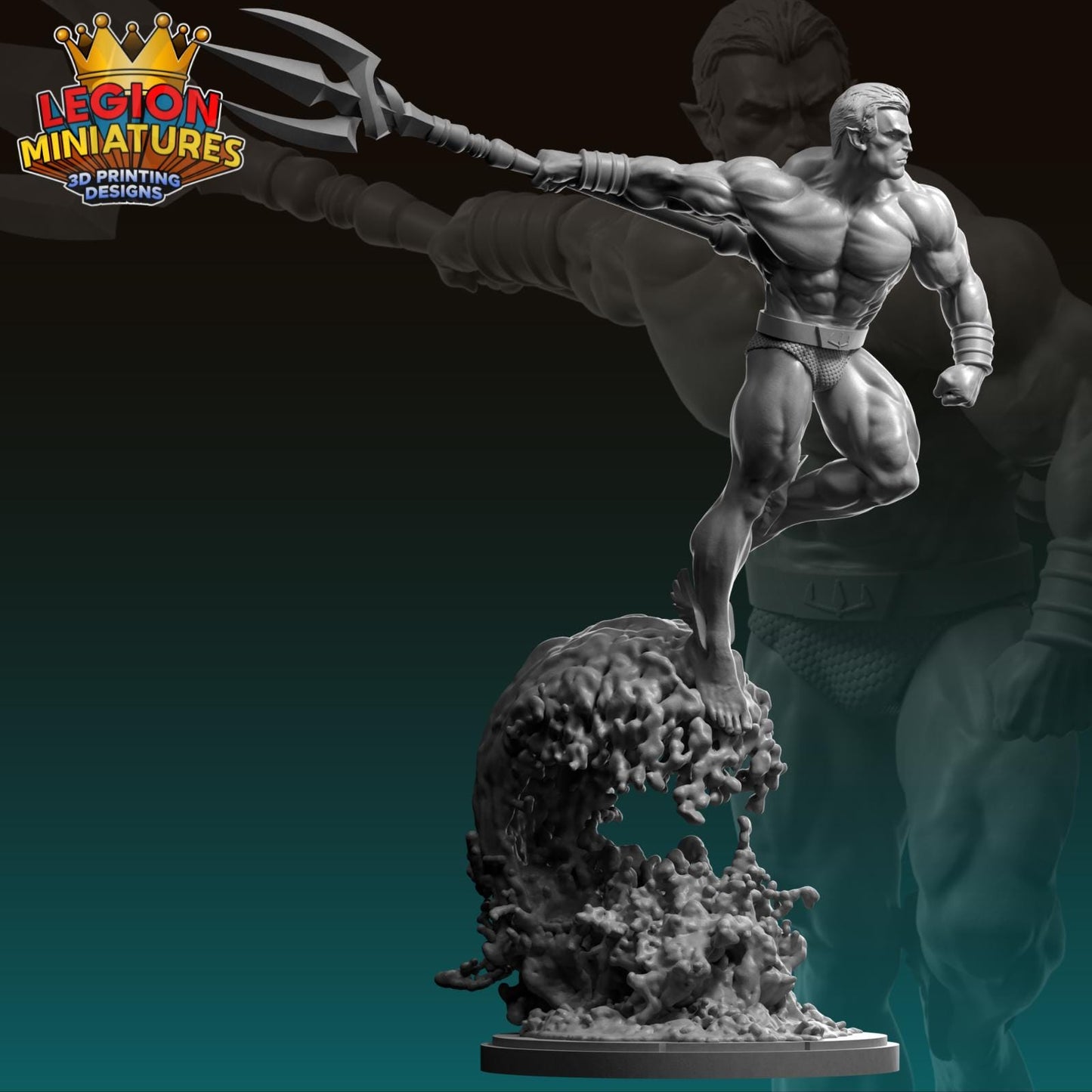 Namor Fan Art 40mm Miniature (Sculpted by Legion Miniatures) (Crisis Protocol Proxy/Alternative)