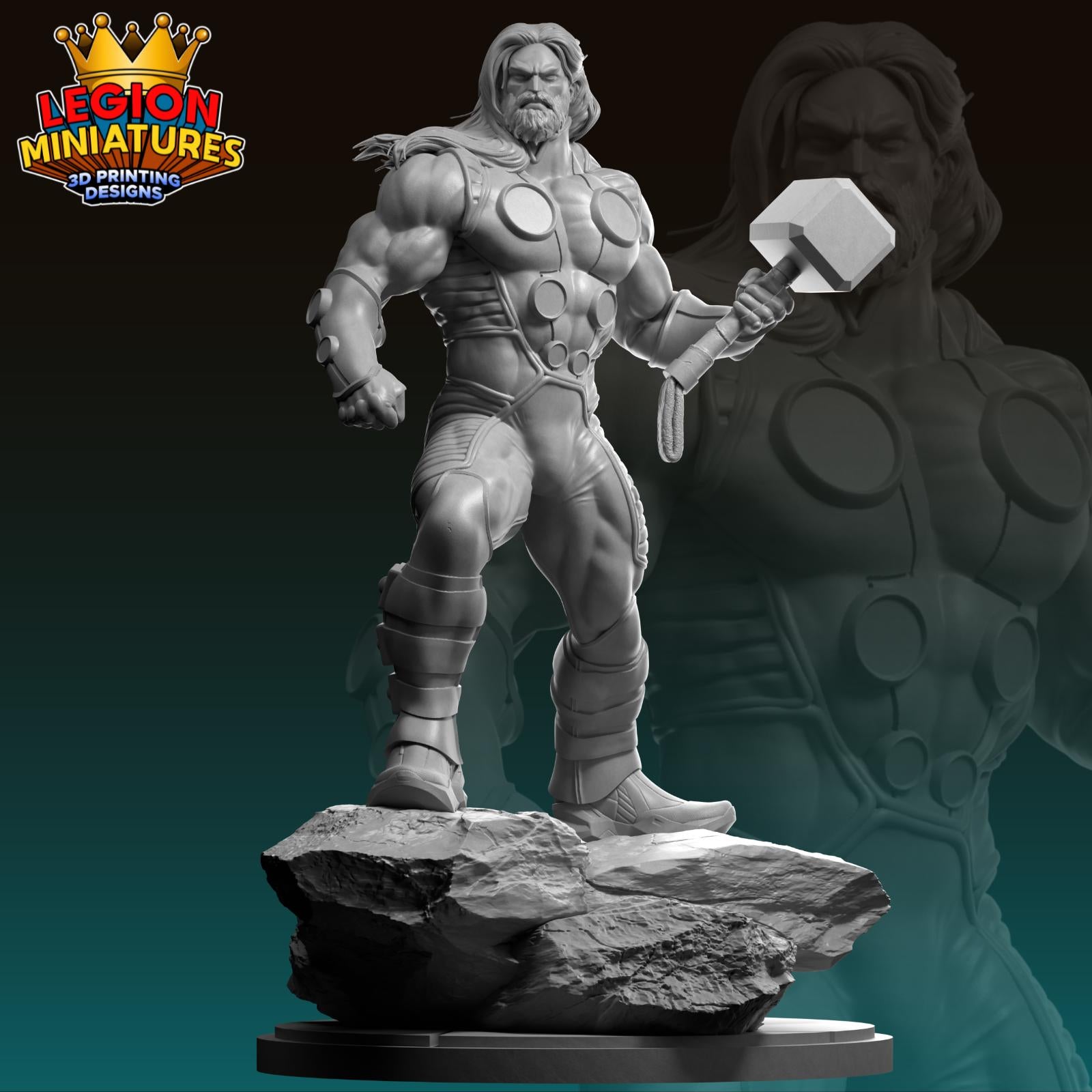 Ultimate Thor Fan Art 40mm Miniature (Sculpted by Legion Miniatures) (Crisis Protocol Proxy/Alternative)