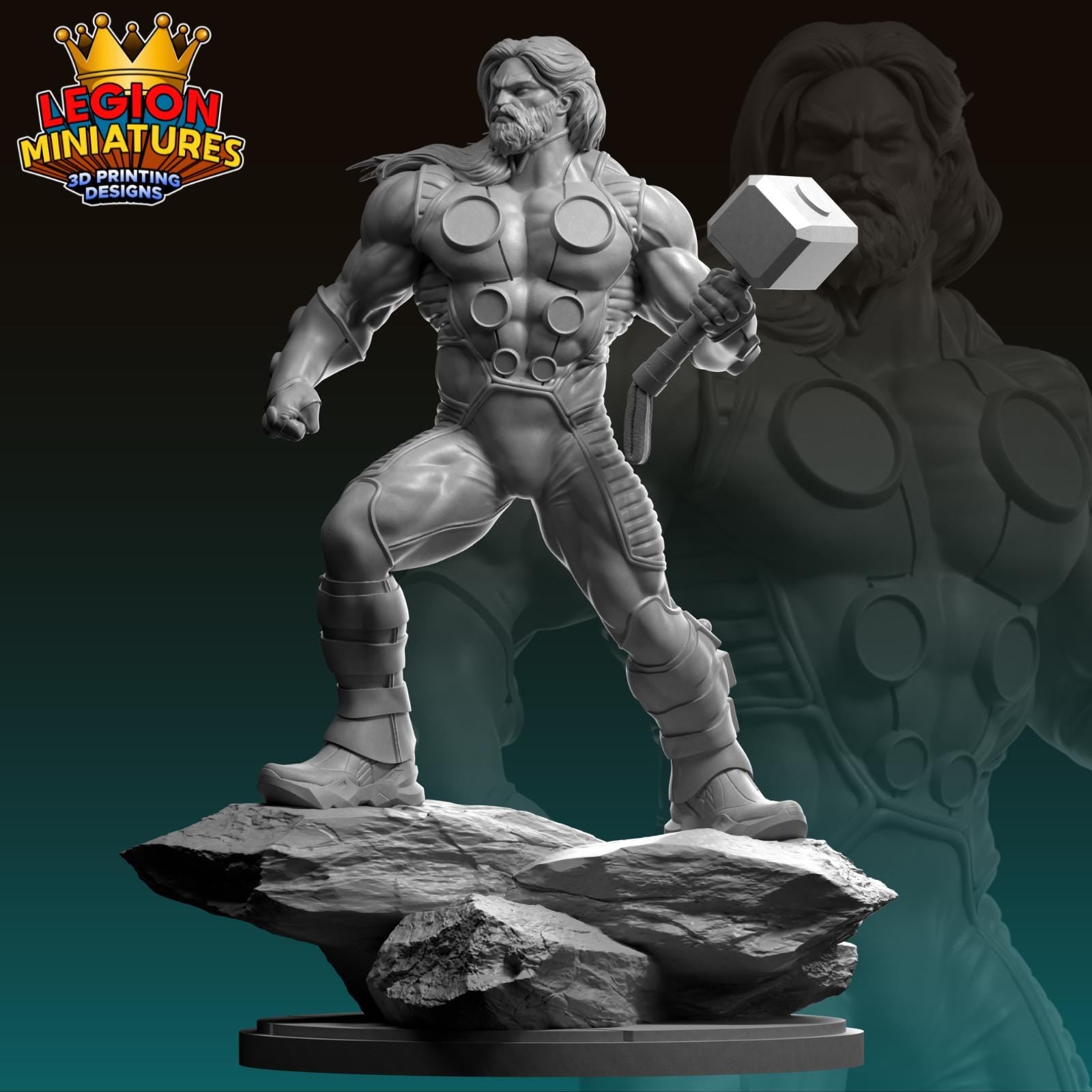 Ultimate Thor Fan Art 40mm Miniature (Sculpted by Legion Miniatures) (Crisis Protocol Proxy/Alternative)