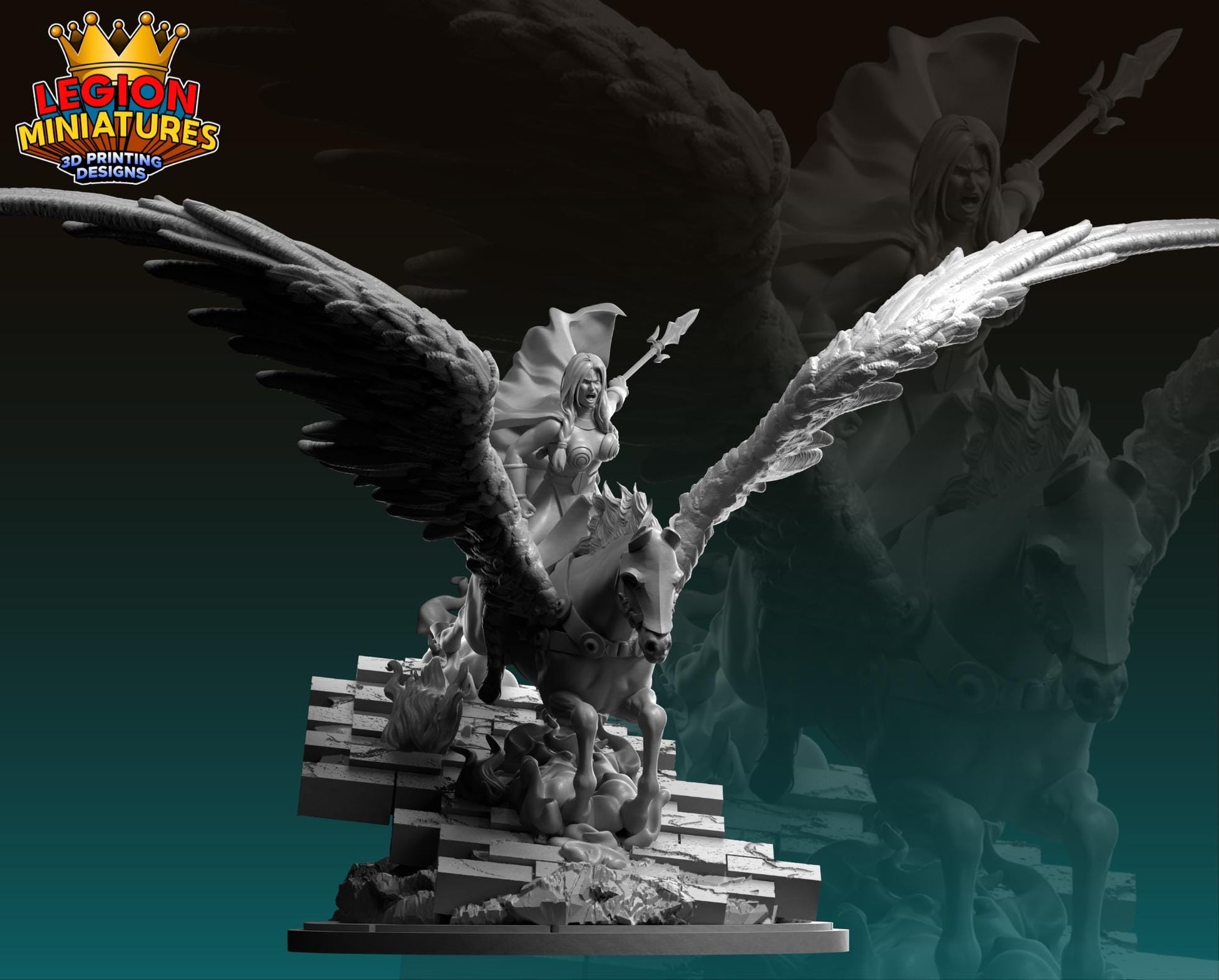 Valkyrie Fan Art 40mm Miniature (Sculpted by Legion Miniatures) (Crisis Protocol Proxy/Alternative)