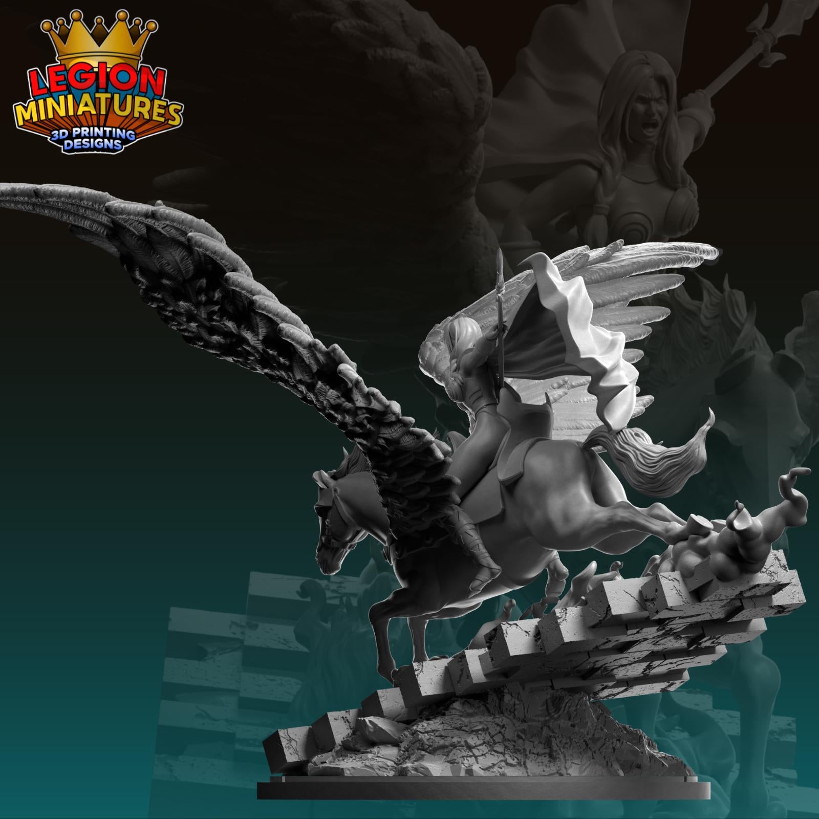 Valkyrie Fan Art 40mm Miniature (Sculpted by Legion Miniatures) (Crisis Protocol Proxy/Alternative)