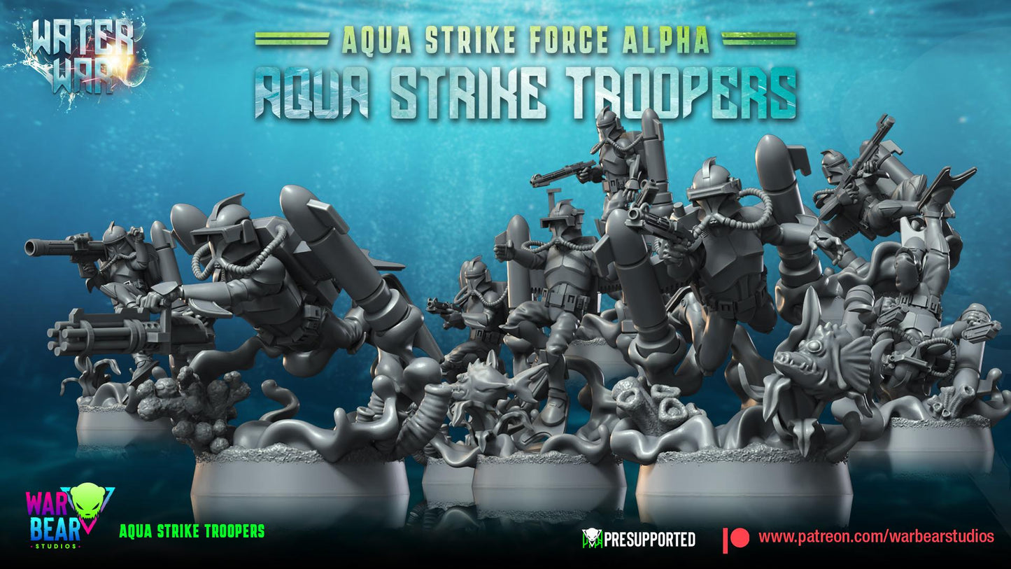 Aqua Strike Troopers - Set of 8 - Aqua Strike Force Alpha (Sculpted by War Bear Studios)