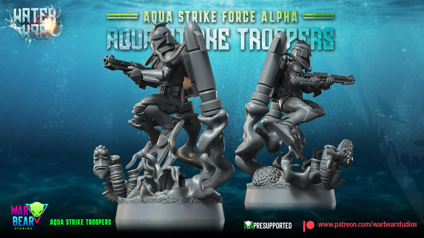 Aqua Strike Troopers - Set of 8 - Aqua Strike Force Alpha (Sculpted by War Bear Studios)