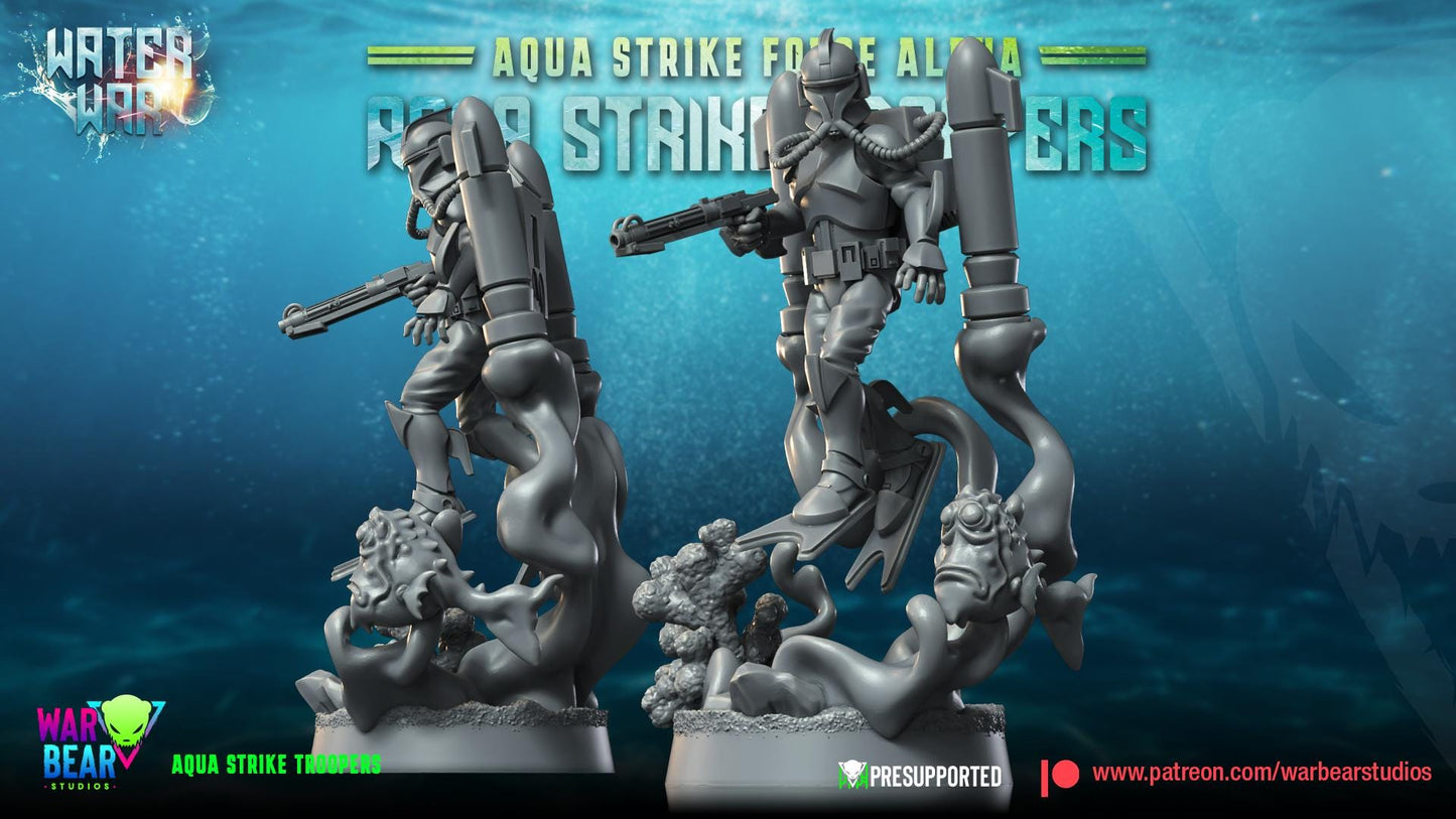 Aqua Strike Troopers - Set of 8 - Aqua Strike Force Alpha (Sculpted by War Bear Studios)
