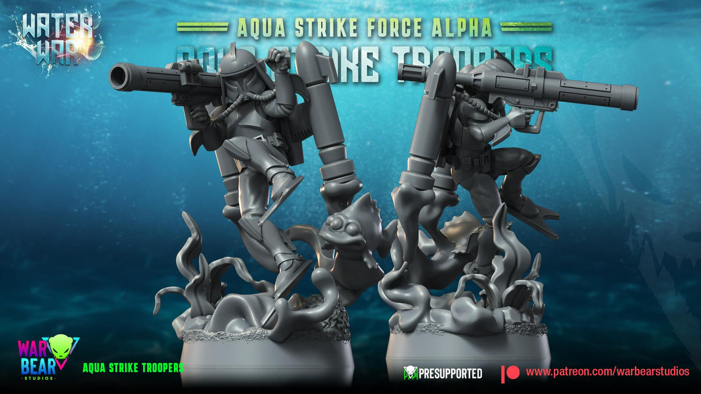 Aqua Strike Troopers - Set of 8 - Aqua Strike Force Alpha (Sculpted by War Bear Studios)