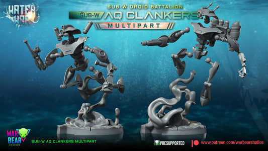 Sub--W AQ Clankers (Multipart) - Set of 7 - Aqua Strike Force Alpha (Sculpted by War Bear Studios)