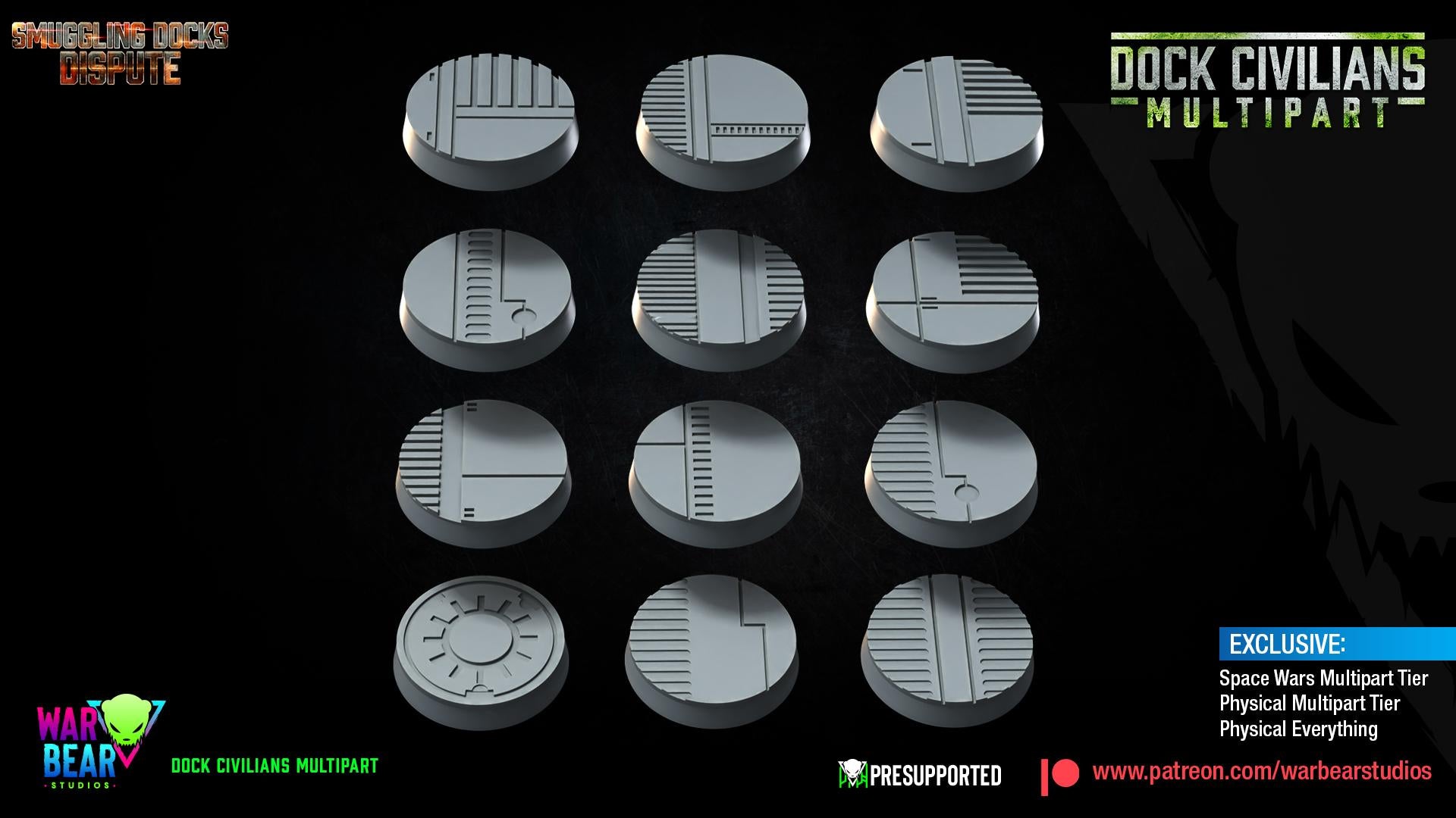 Dock Civilians (multipart) - set of 9 - Smuggling Dock Dispute (Sculpted by War Bear Studios)