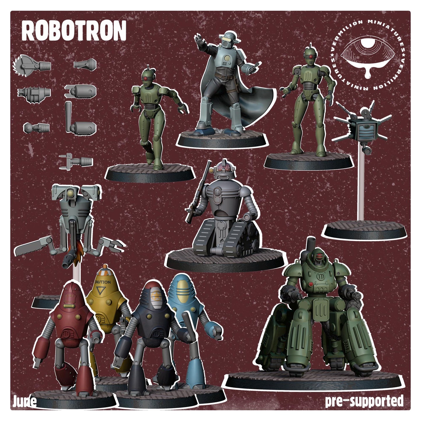 Robotron Warband - 11 miniatures (Sculpted by Vermillion Miniatures)