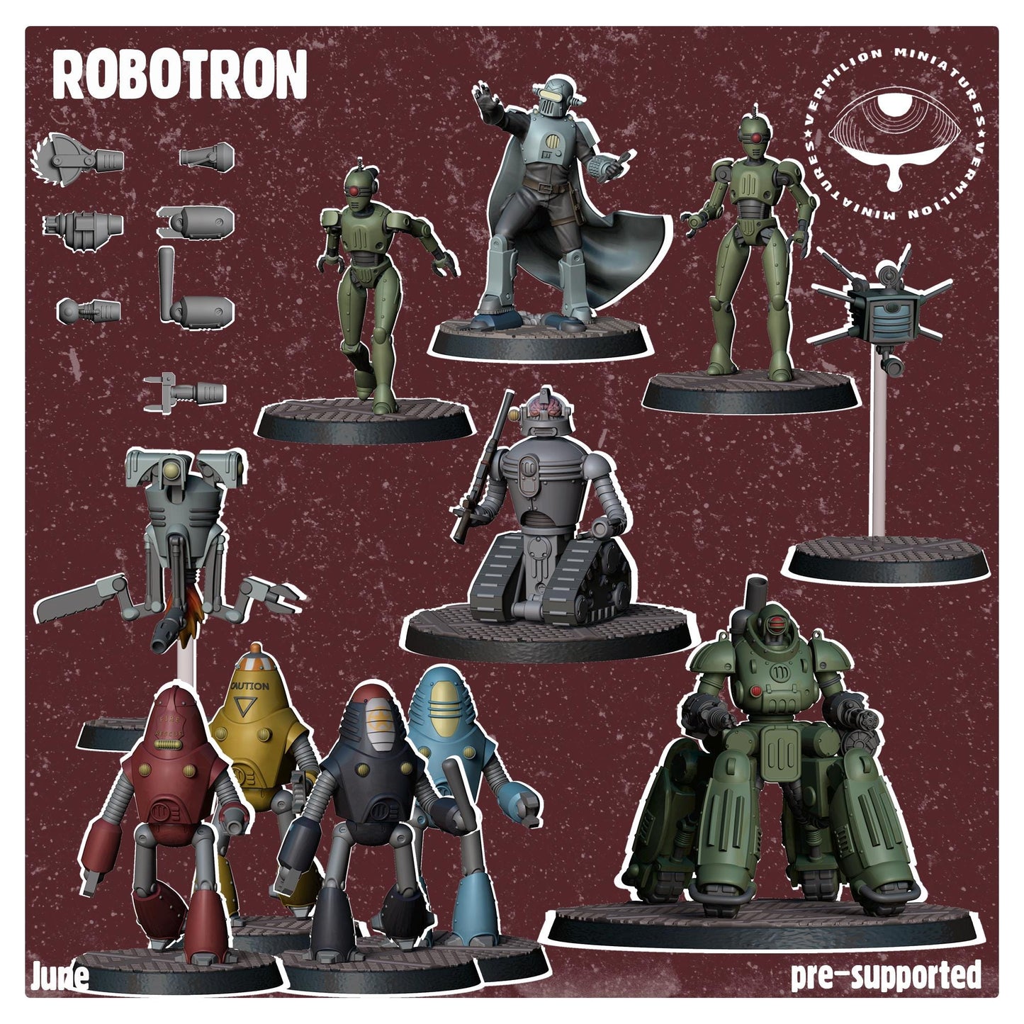 Robotron Warband - 11 miniatures (Sculpted by Vermillion Miniatures)