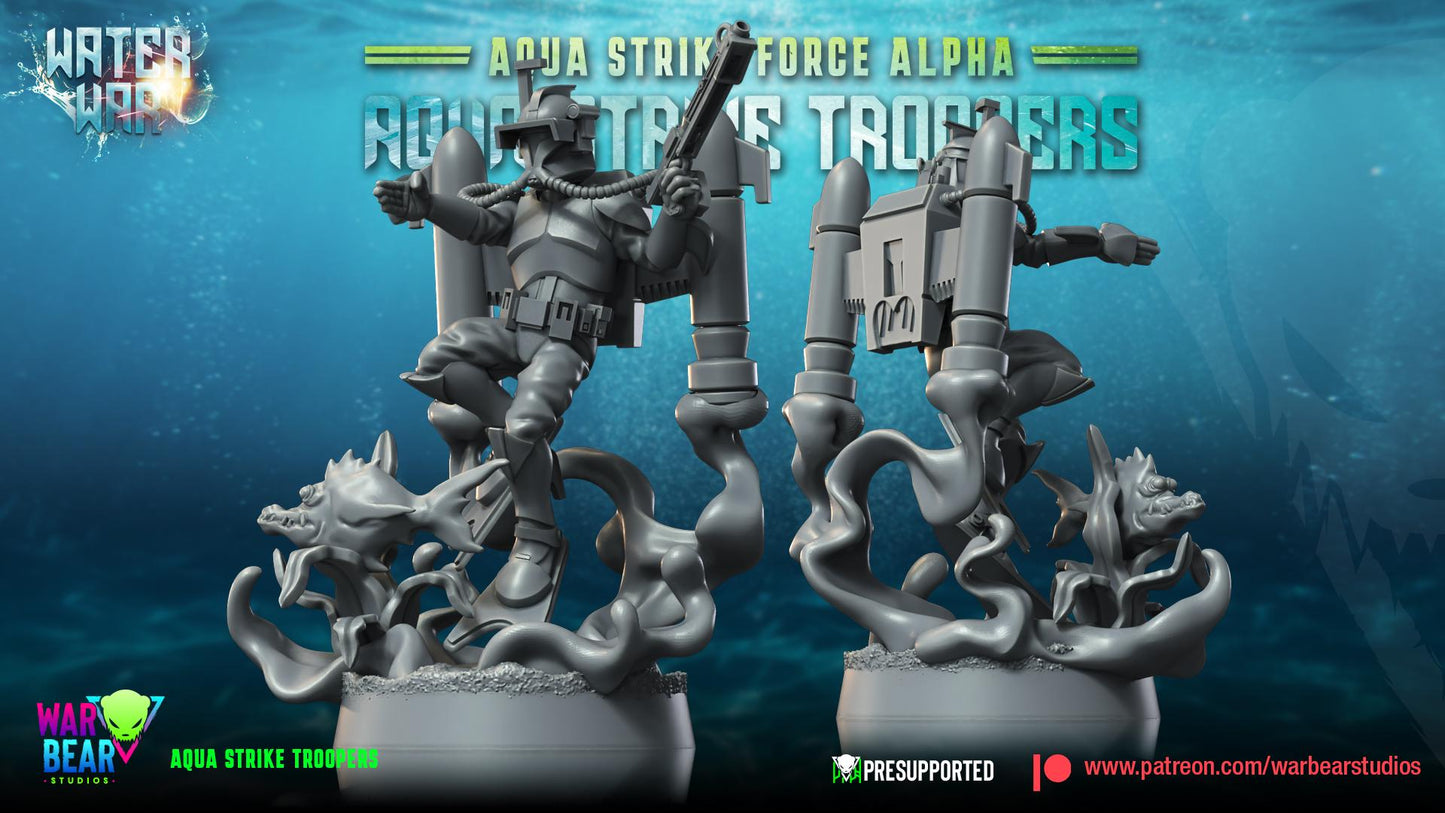 Aqua Strike Troopers - Set of 8 - Aqua Strike Force Alpha (Sculpted by War Bear Studios)