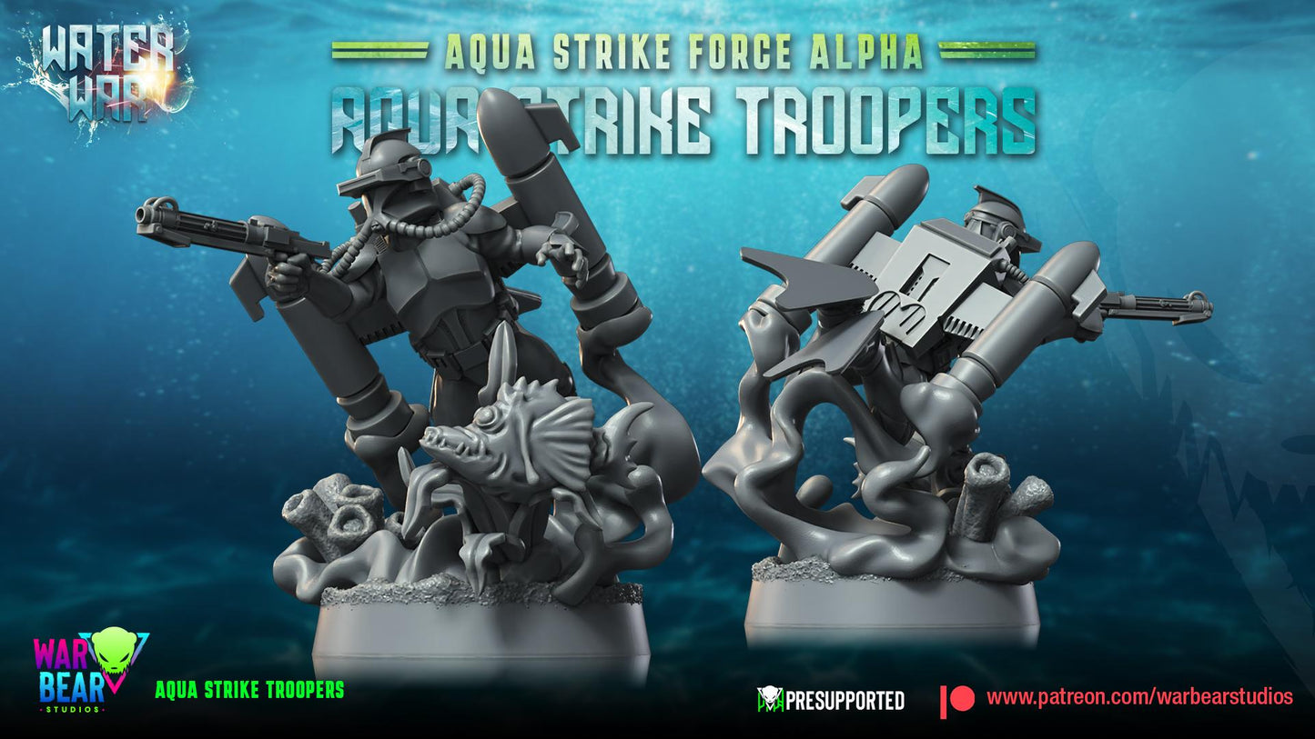 Aqua Strike Troopers - Set of 8 - Aqua Strike Force Alpha (Sculpted by War Bear Studios)