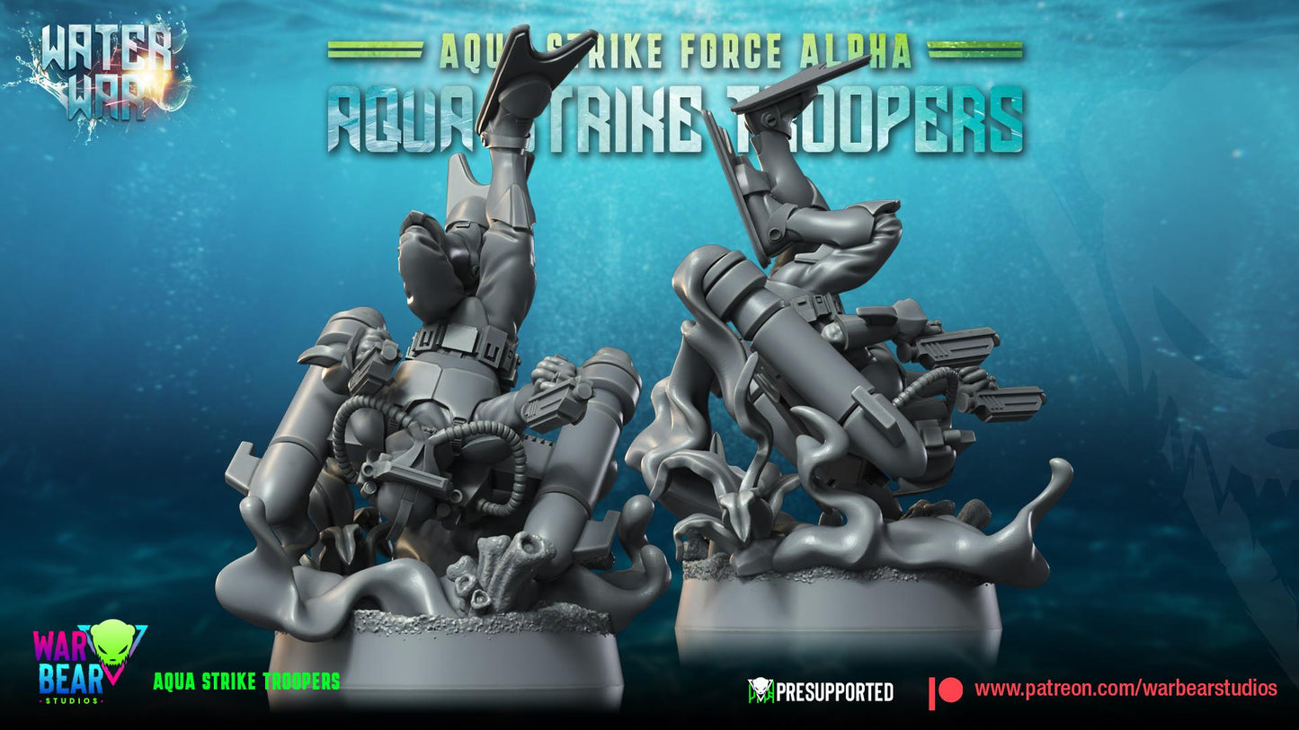 Aqua Strike Troopers - Set of 8 - Aqua Strike Force Alpha (Sculpted by War Bear Studios)