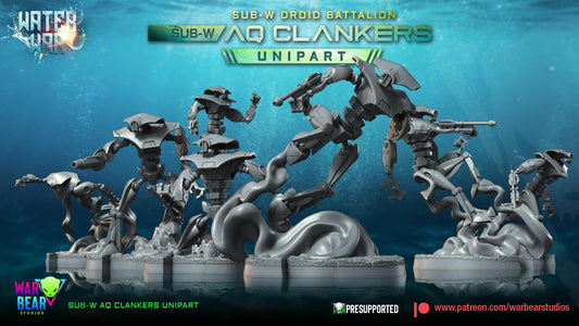 Sub--W AQ Clankers (Unipart) - Set of 7 - Aqua Strike Force Alpha (Sculpted by War Bear Studios)