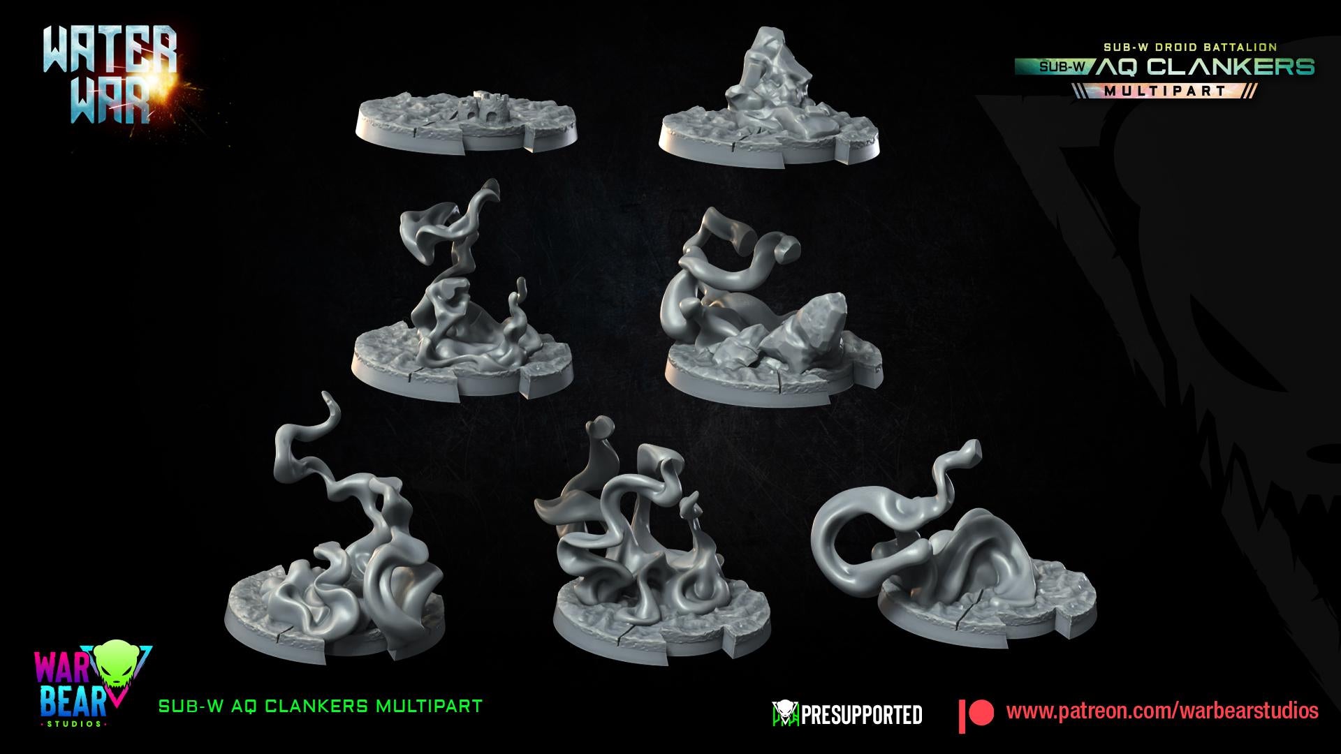 Sub--W AQ Clankers (Multipart) - Set of 7 - Aqua Strike Force Alpha (Sculpted by War Bear Studios)