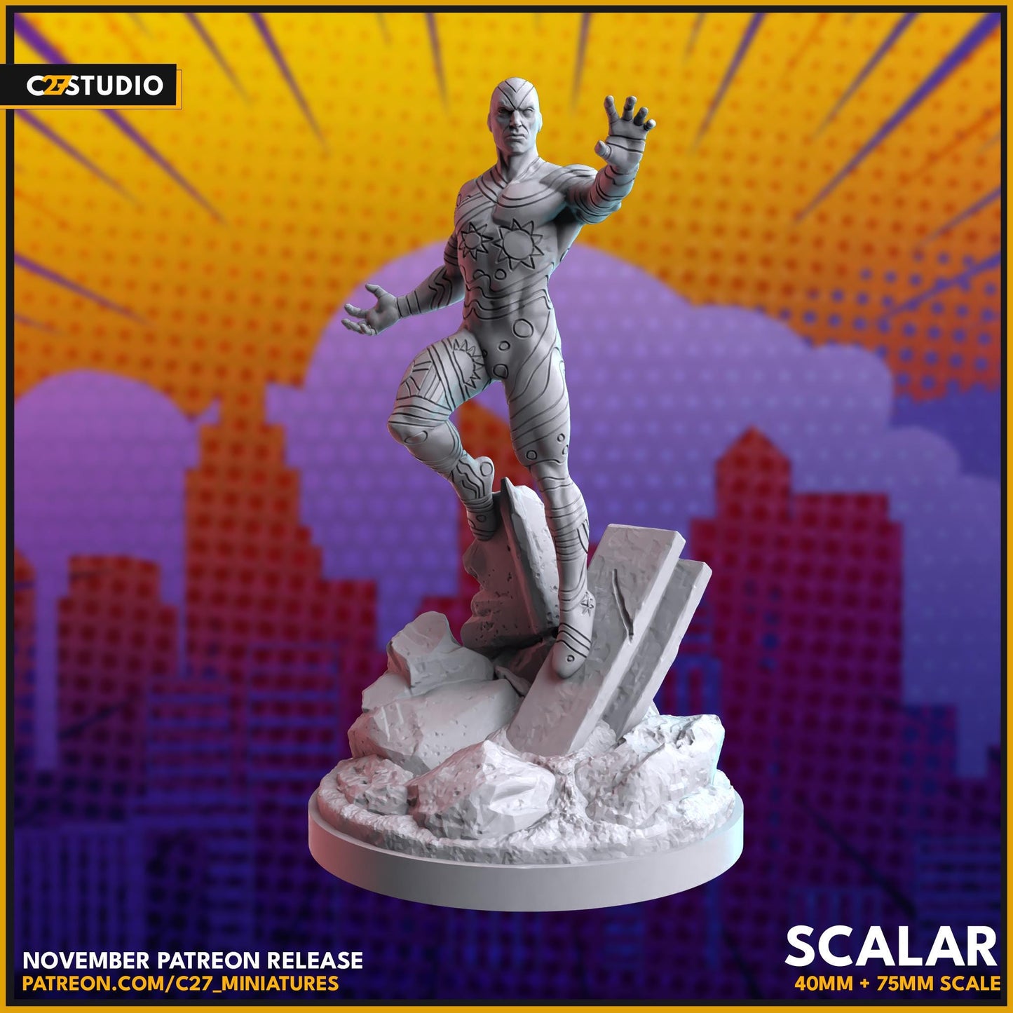 Vector / Scalar 40mm miniature (sculpted by C27 collectibles) (Crisis Protocol Proxy/Alternative)