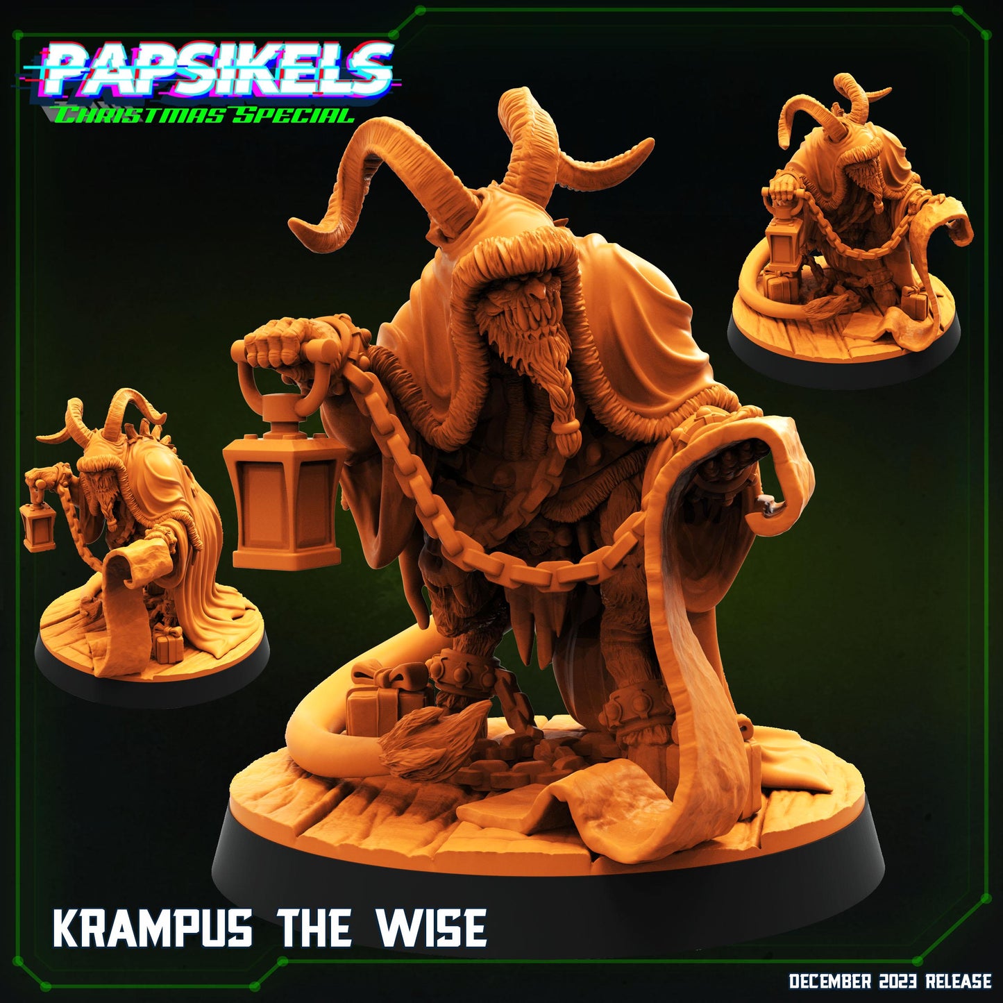 Krampus the Wise - Cyberpunk Miniature (sculpted by Papsikels)