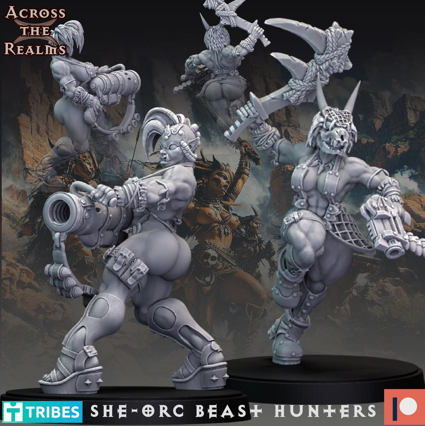 She-Orc Beast Hunters (10 Models) - (sculpted by Across the Realms)
