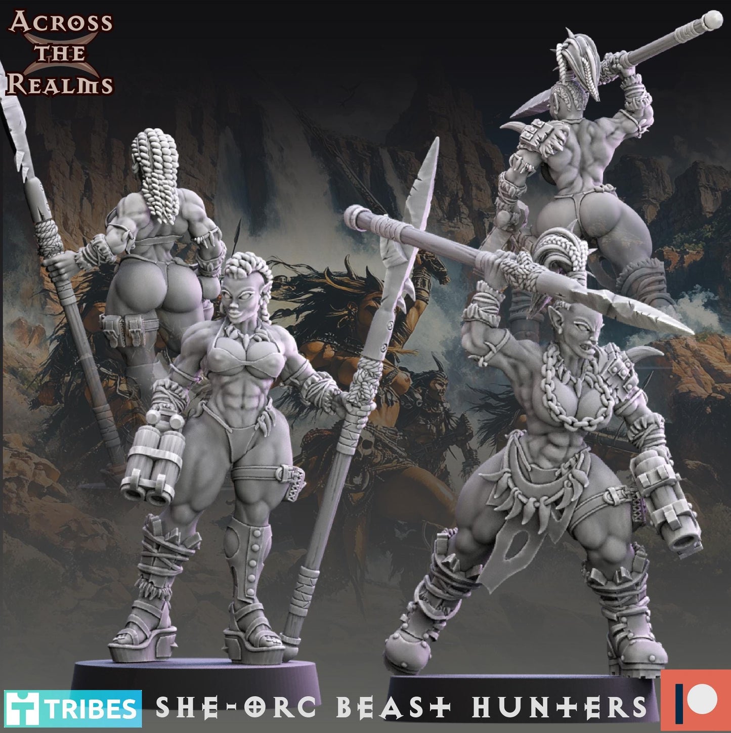 She-Orc Beast Hunters (10 Models) - (sculpted by Across the Realms)
