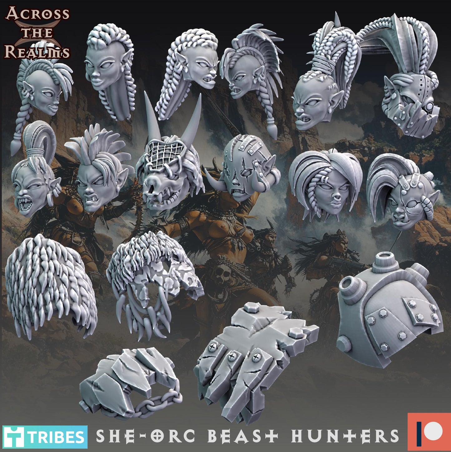She-Orc Beast Hunters (10 Models) - (sculpted by Across the Realms)