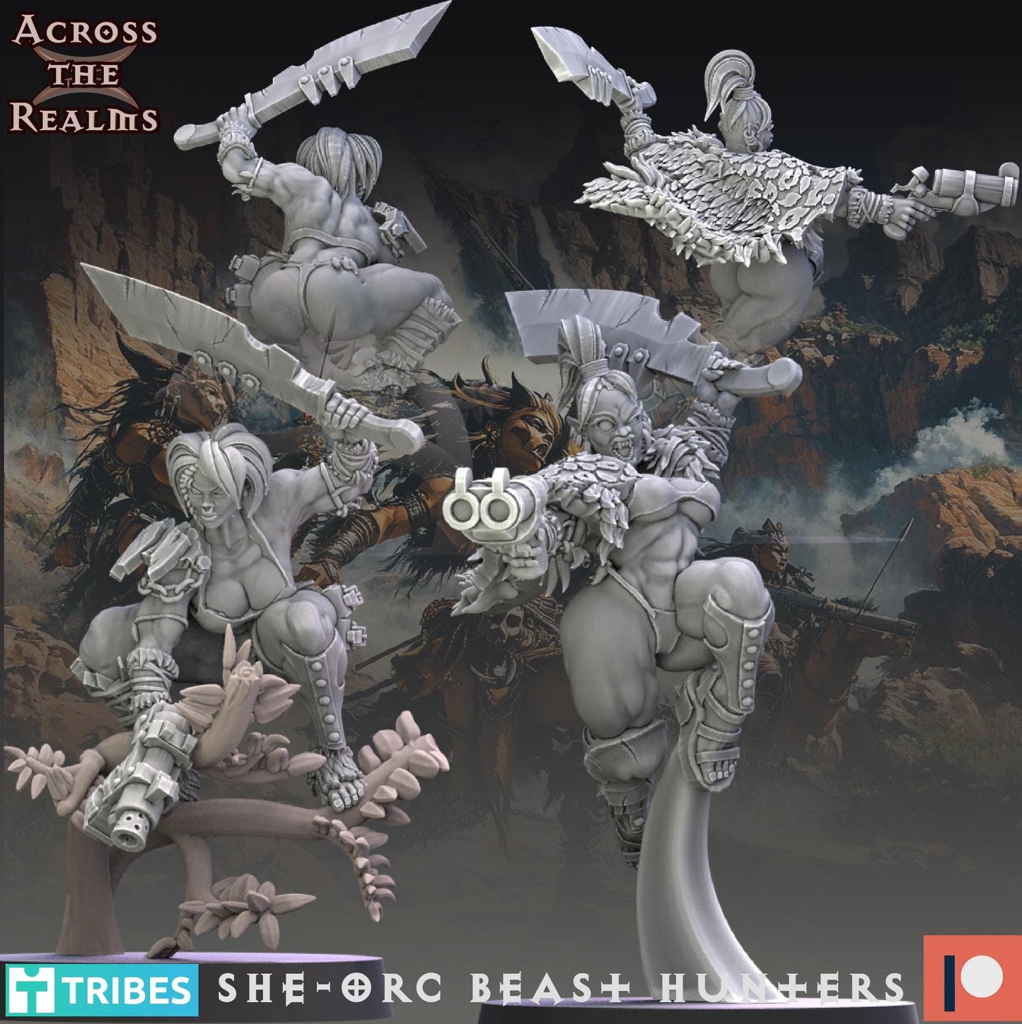 She-Orc Beast Hunters (10 Models) - (sculpted by Across the Realms)