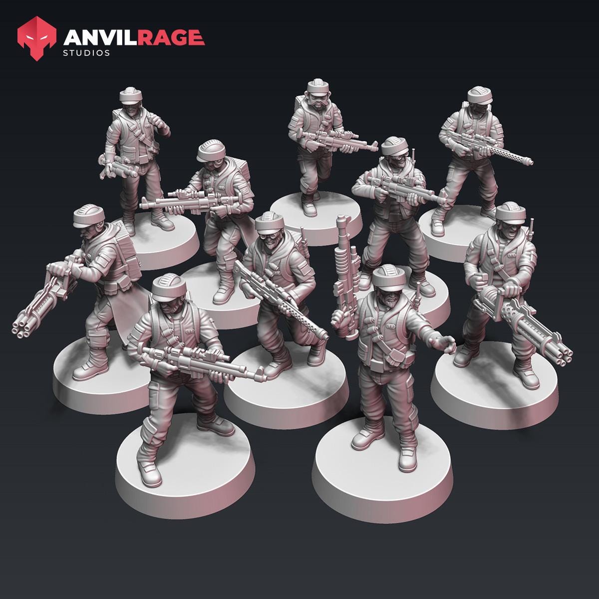 Rebellion Soldiers Kit - set of 5 (Sculpted by Anvilrage Studios)