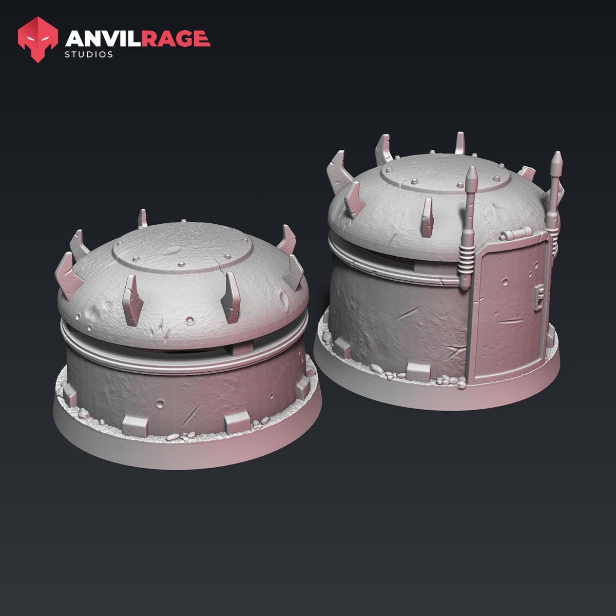 POI - Shadow Collective Bunker Base - set of 2 (Sculpted by Anvilrage Studios)
