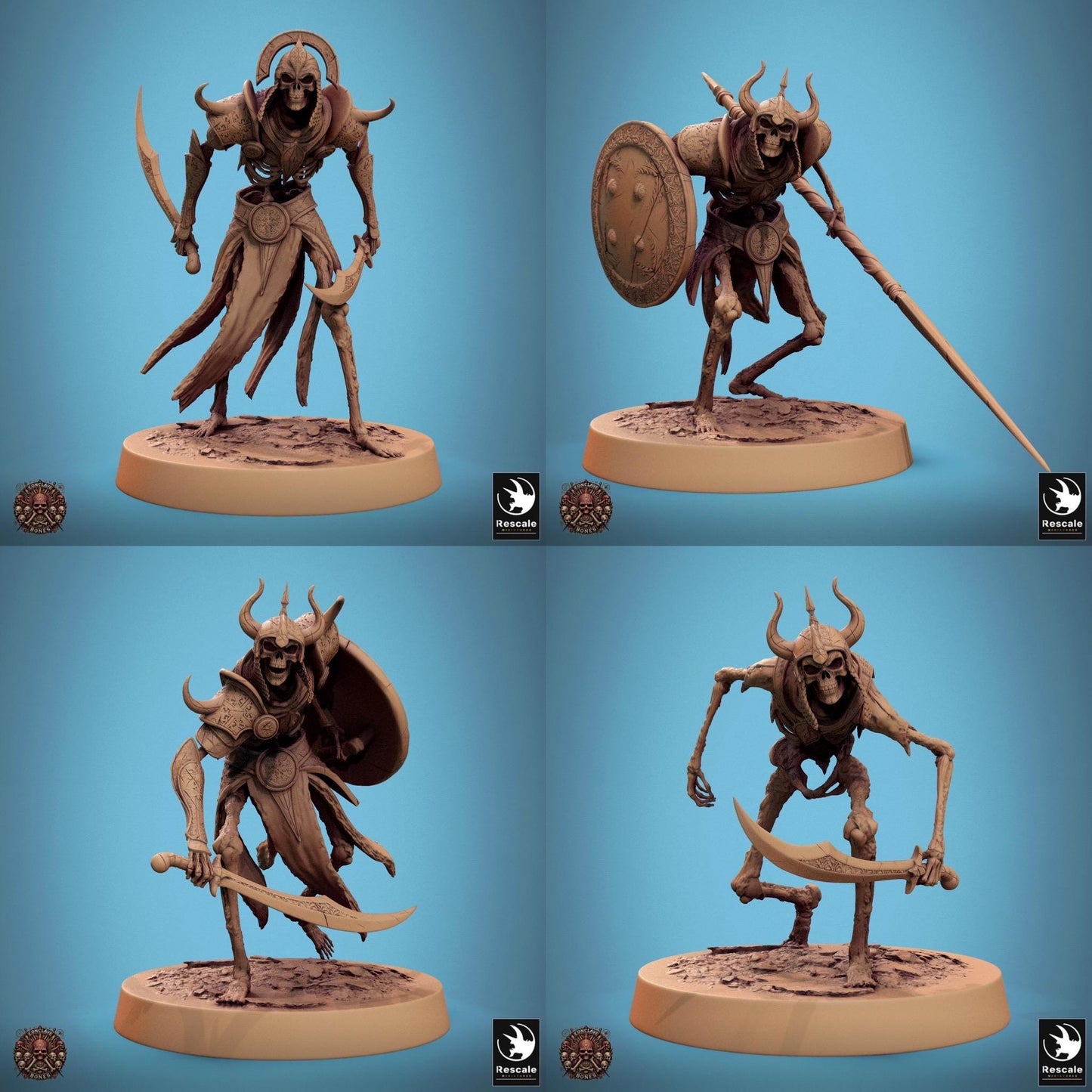 Persian Skeleton Pack - set of 18 - Conclave of Bones (Sculpted by Rescale Miniatures)