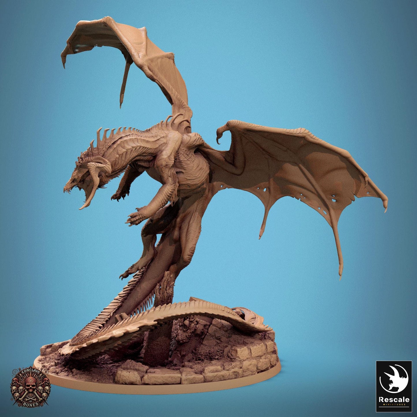 Black Dragon - Attack - Conclave of Bones (Sculpted by Rescale Miniatures)