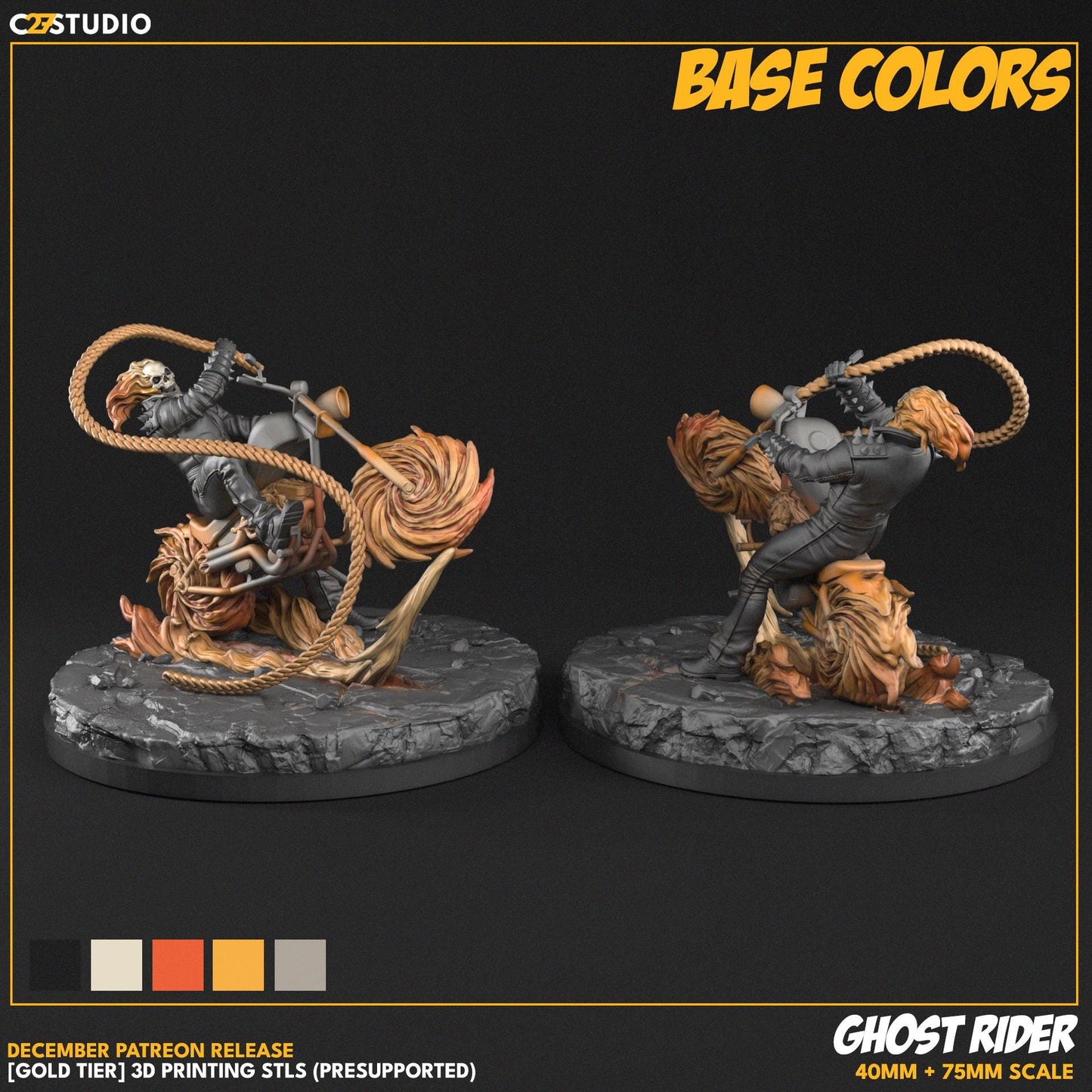 Ghost Rider / Mar-vel’s Angel 40mm miniature (sculpted by C27 collectibles) (Crisis Protocol Proxy/Alternative)