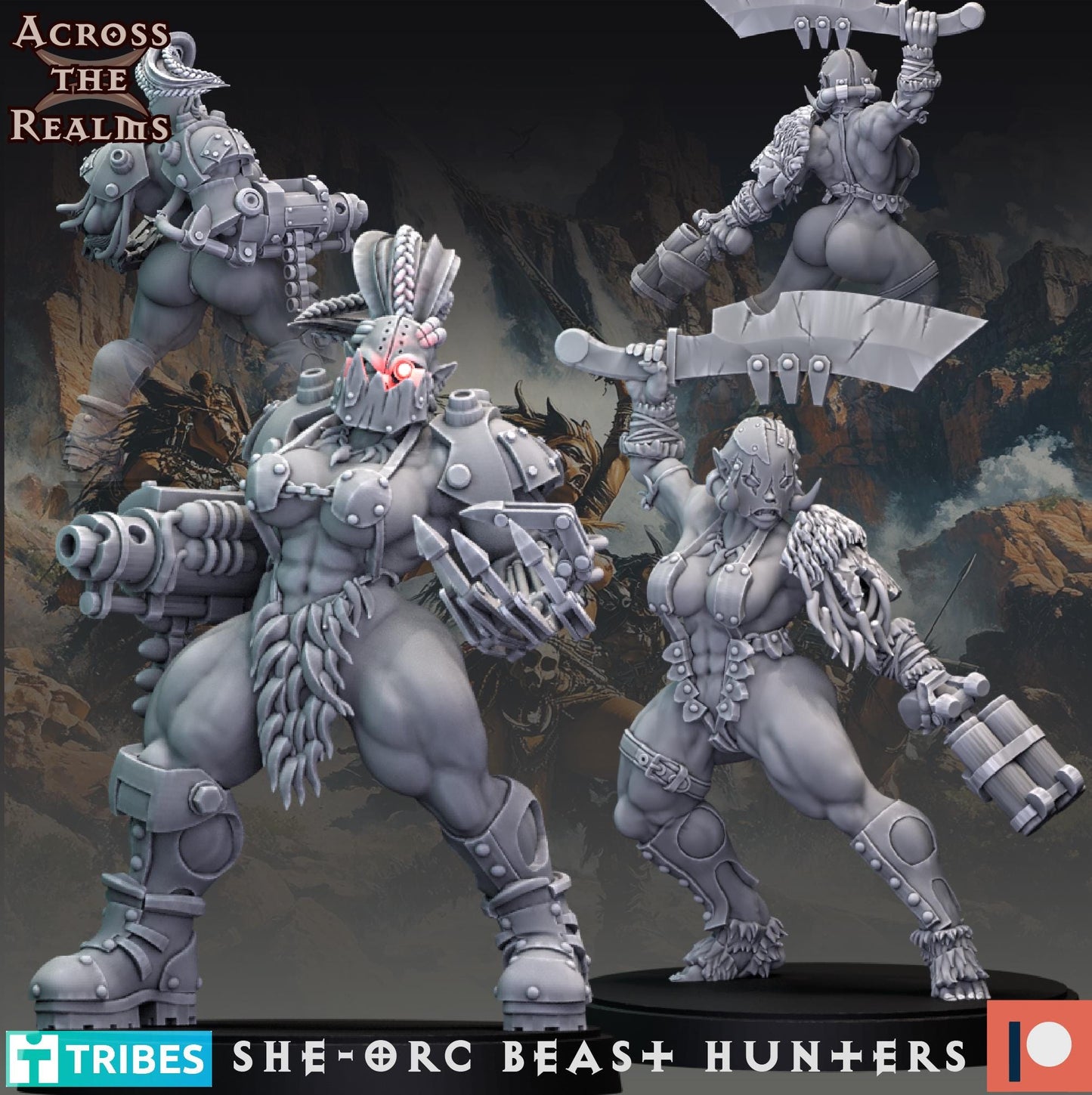 She-Orc Beast Hunters (10 Models) - (sculpted by Across the Realms)