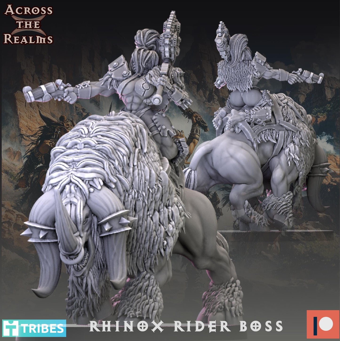 She-Orc Rhinox Rider Boss - (sculpted by Across the Realms)