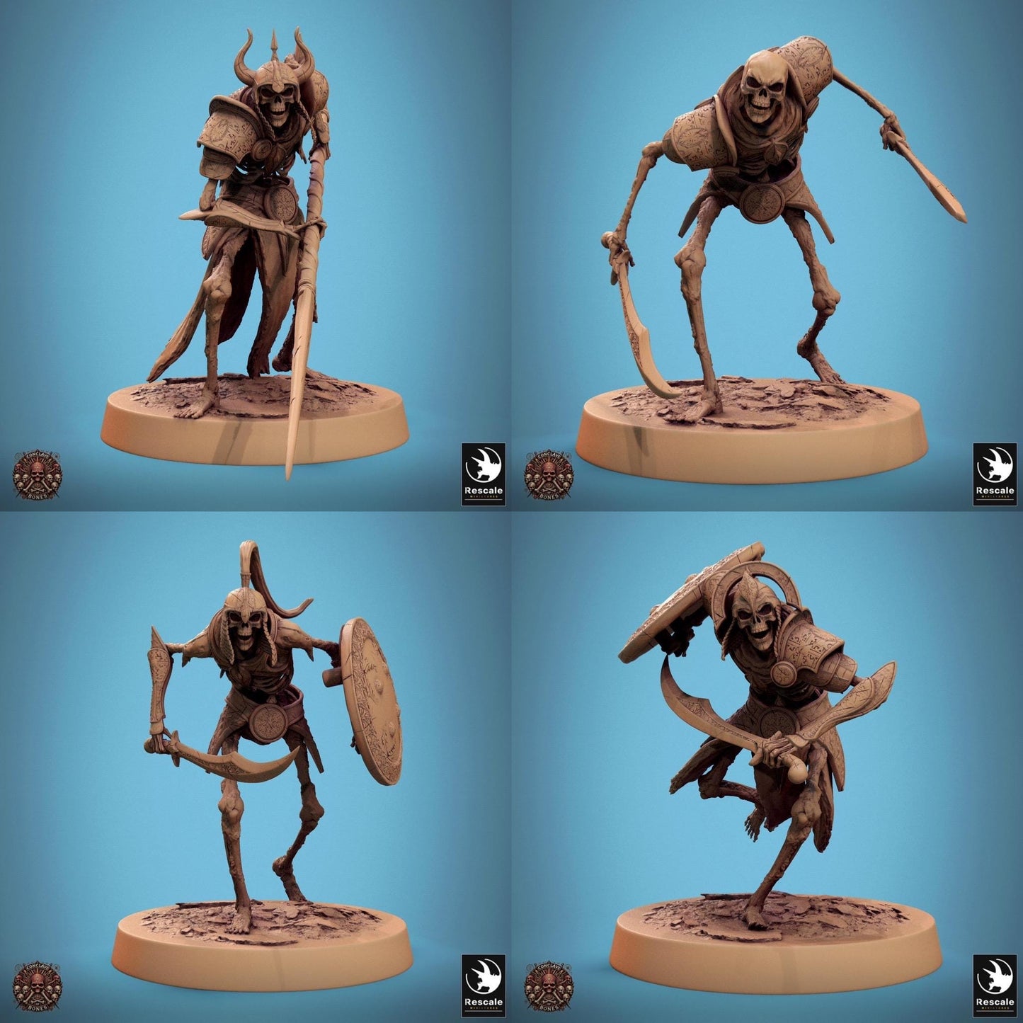 Persian Skeleton Pack - set of 18 - Conclave of Bones (Sculpted by Rescale Miniatures)