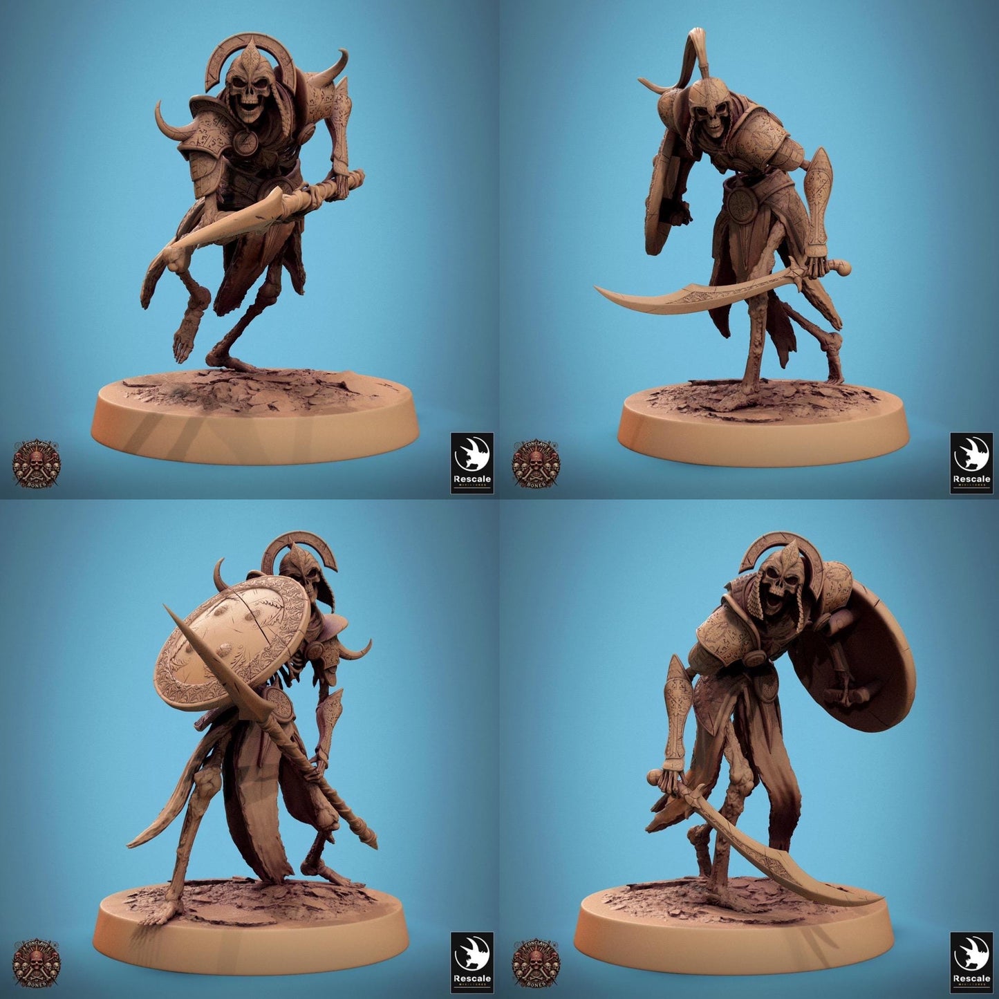 Persian Skeleton Pack - set of 18 - Conclave of Bones (Sculpted by Rescale Miniatures)