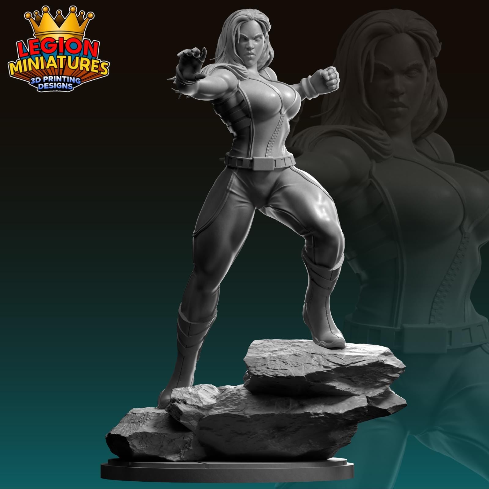 Red She-Hulk - Fan-Art 40mm Miniature (Sculpted by Legion Miniatures) (Crisis Protocol Proxy/Alternative)