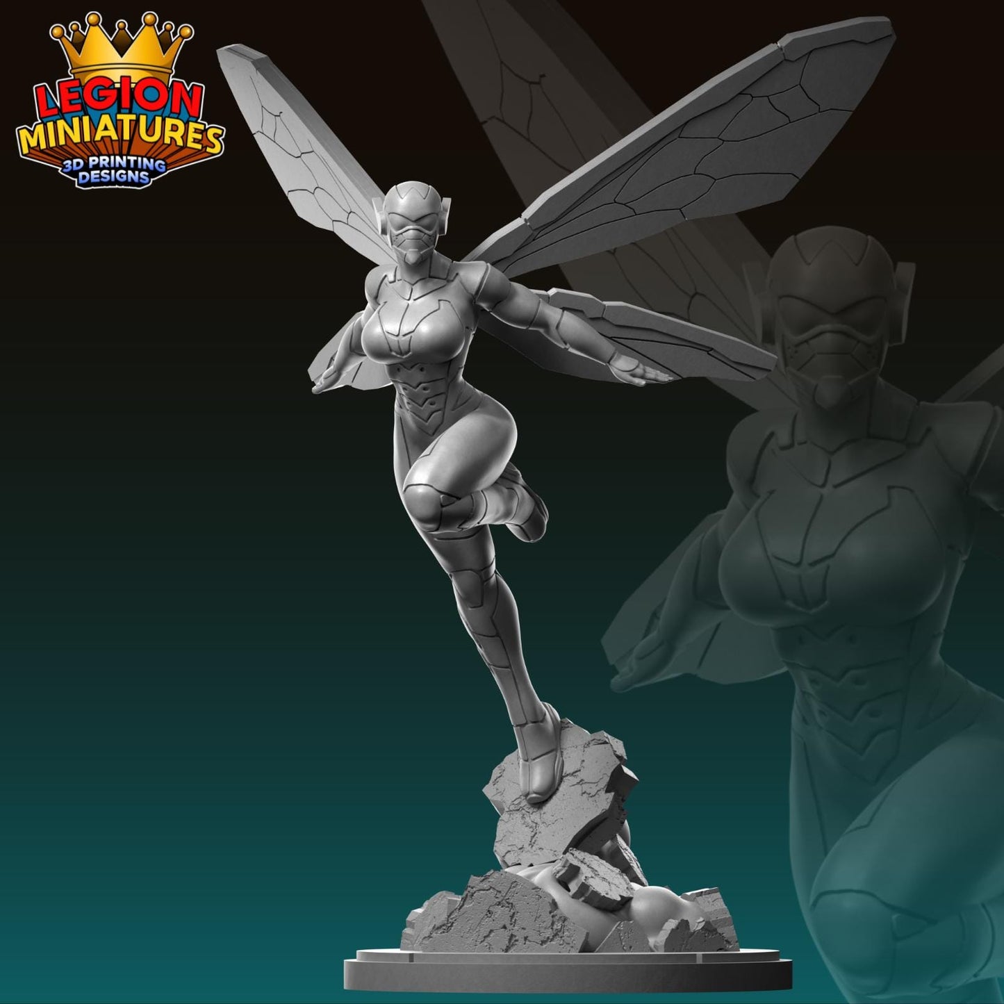Ultimate Wasp - Fan Art 40mm Miniature (Sculpted by Legion Miniatures) (Crisis Protocol Proxy/Alternative)