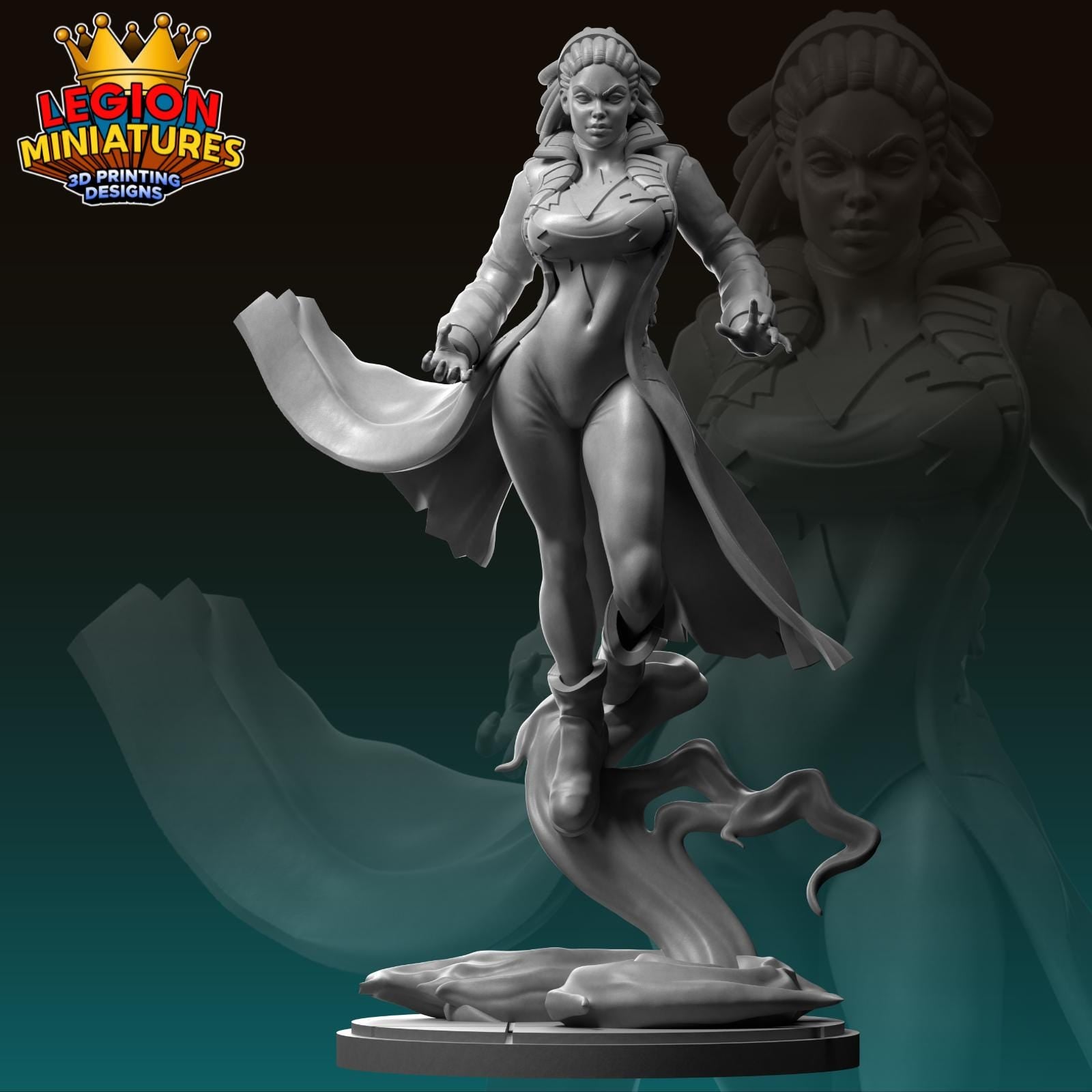 Captain Marvel - Fan Art 40mm Miniature (Sculpted by Legion Miniatures) (Crisis Protocol Proxy/Alternative)