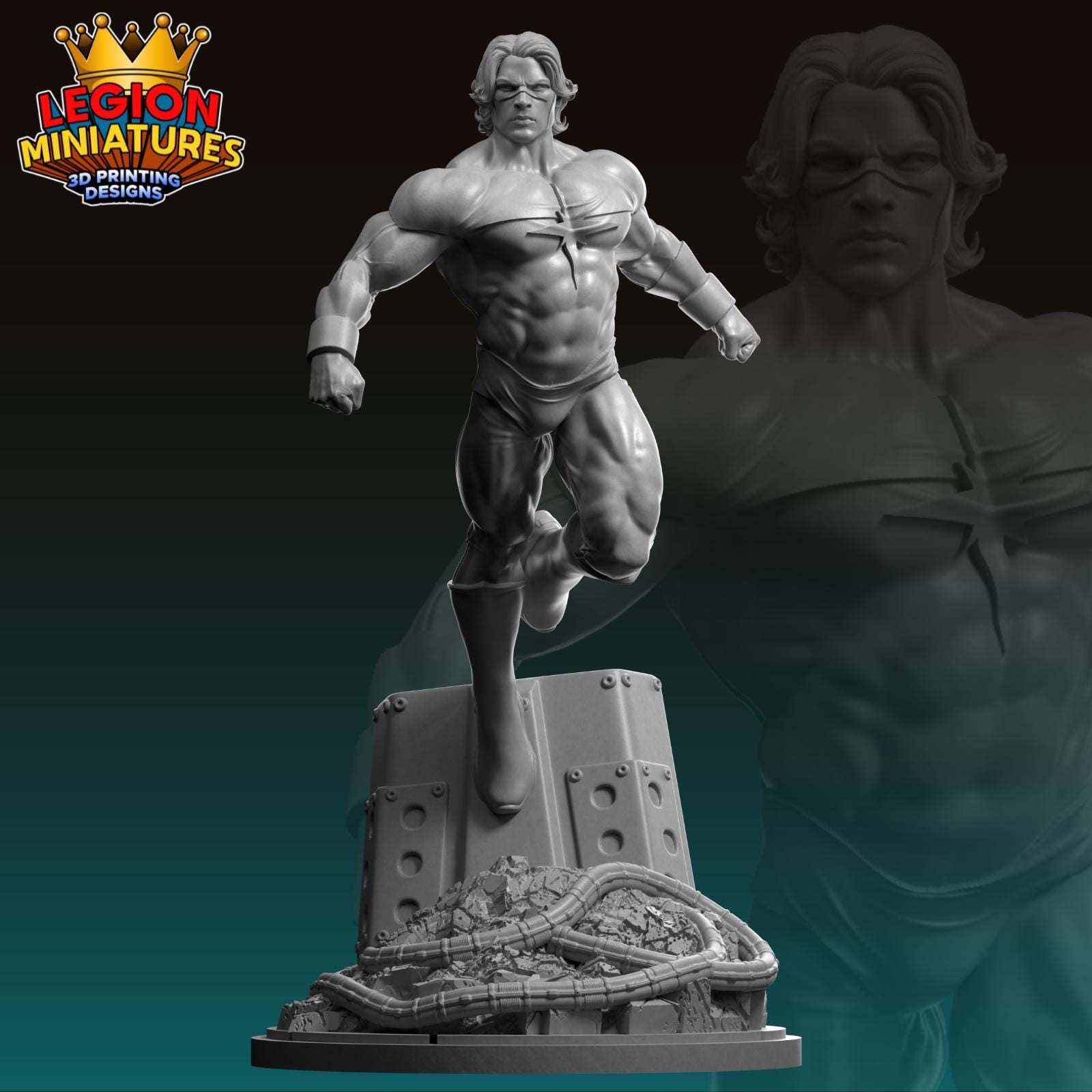 Captain Marvel - Fan Art 40mm Miniature (Sculpted by Legion Miniatures) (Crisis Protocol Proxy/Alternative)