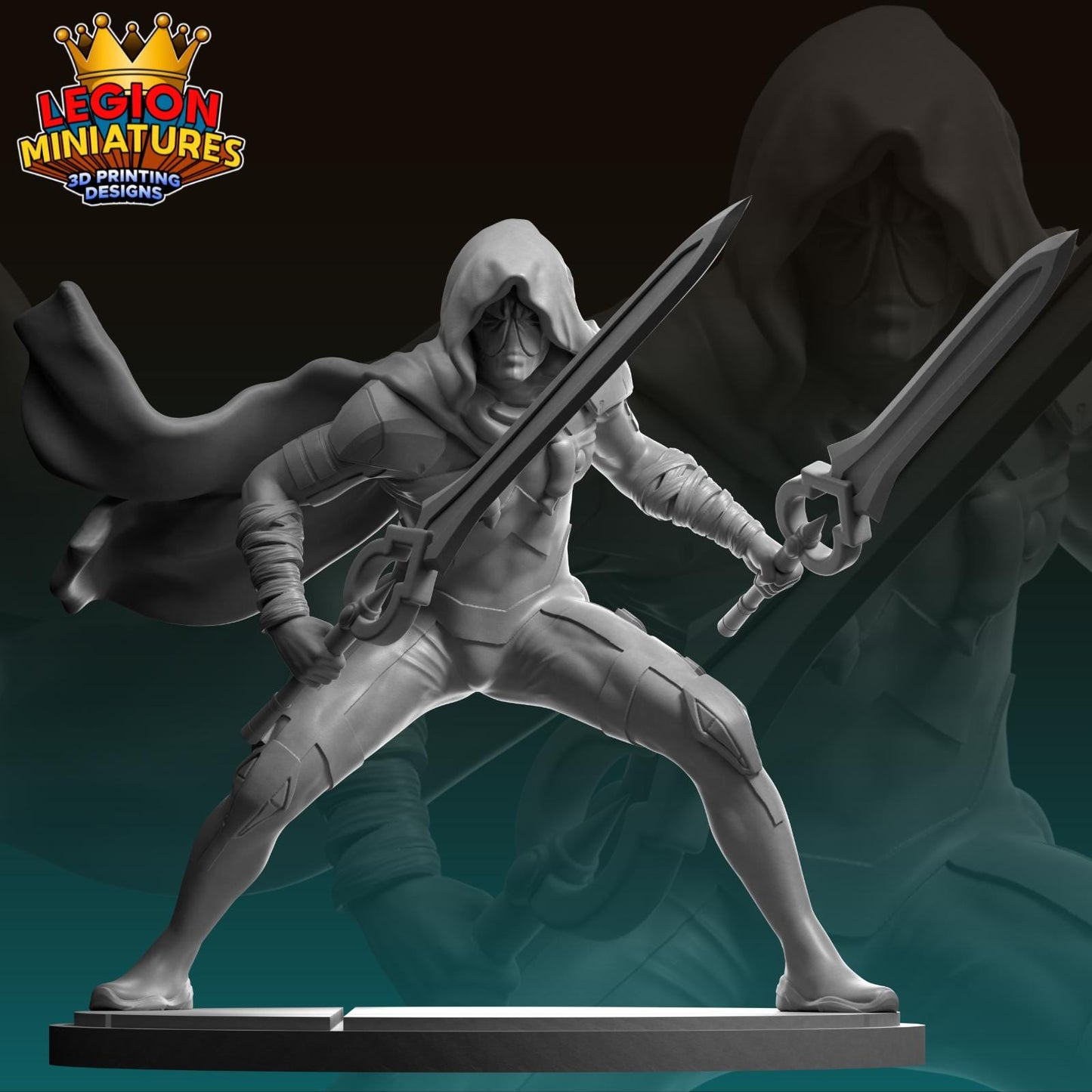 Deadpool Horseman - Fan Art 40mm Miniature (Sculpted by Legion Miniatures) (Crisis Protocol Proxy/Alternative)