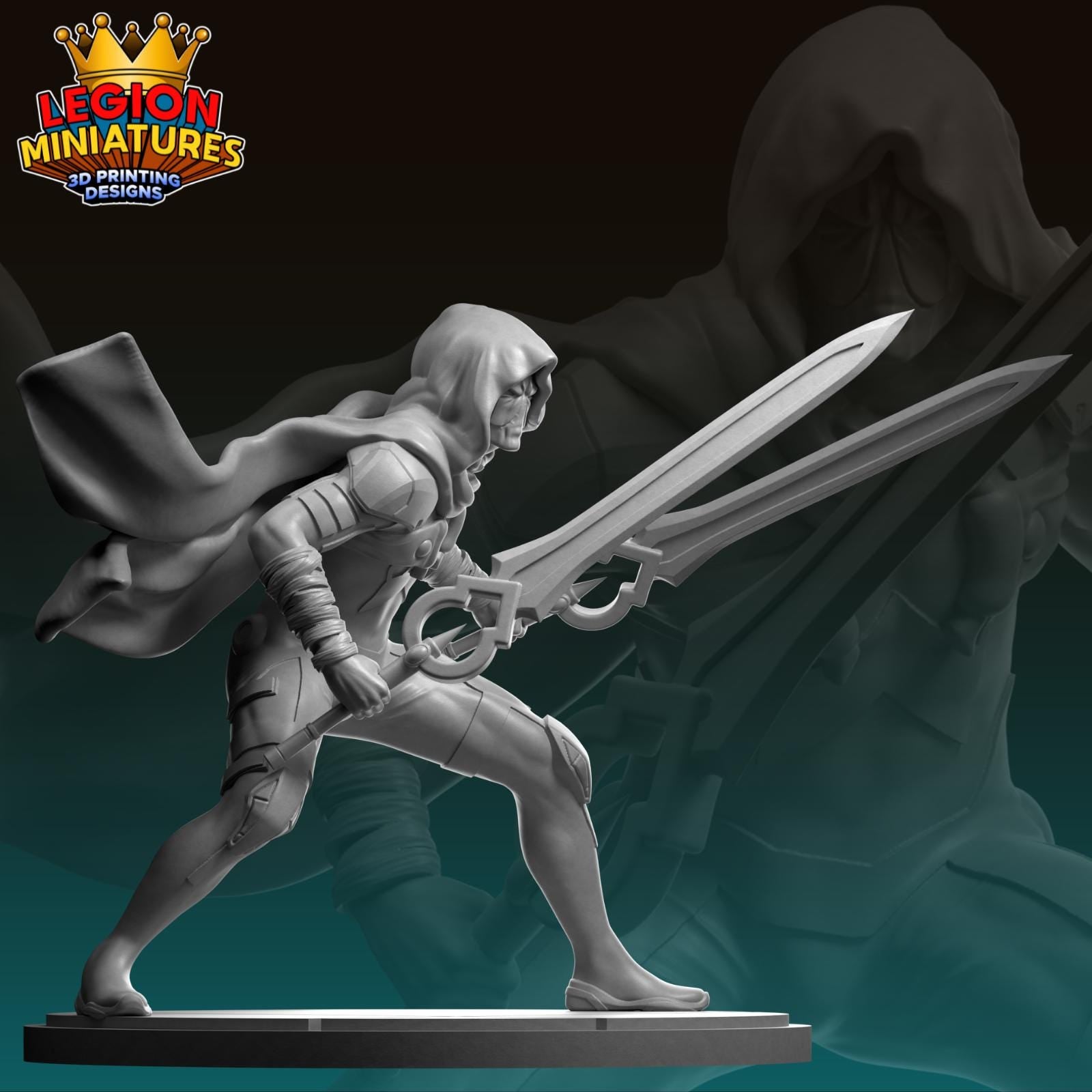 Deadpool Horseman - Fan Art 40mm Miniature (Sculpted by Legion Miniatures) (Crisis Protocol Proxy/Alternative)