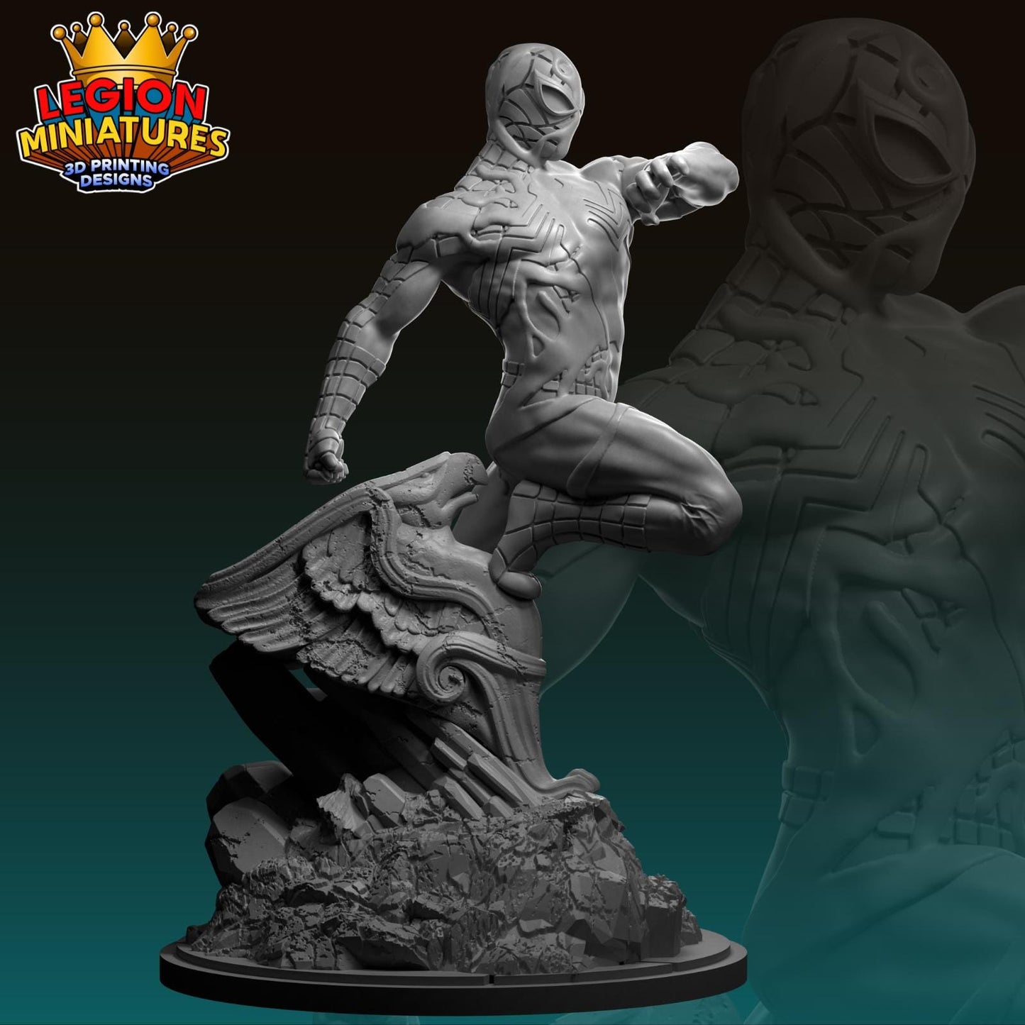 Spiderman Symbiote - Fan Art 40mm Miniature (Sculpted by Legion Miniatures) (Crisis Protocol Proxy/Alternative)