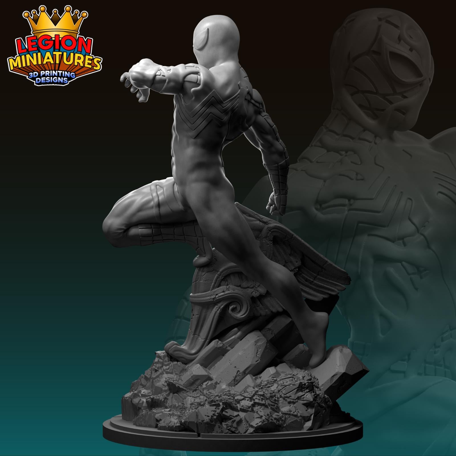 Spiderman Symbiote - Fan Art 40mm Miniature (Sculpted by Legion Miniatures) (Crisis Protocol Proxy/Alternative)