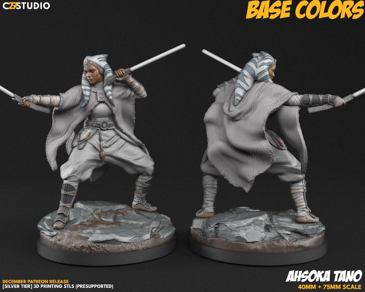 Ahsoka Tano - 40mm miniature (sculpted by C27 collectibles) (Crisis Protocol Proxy/Alternative)