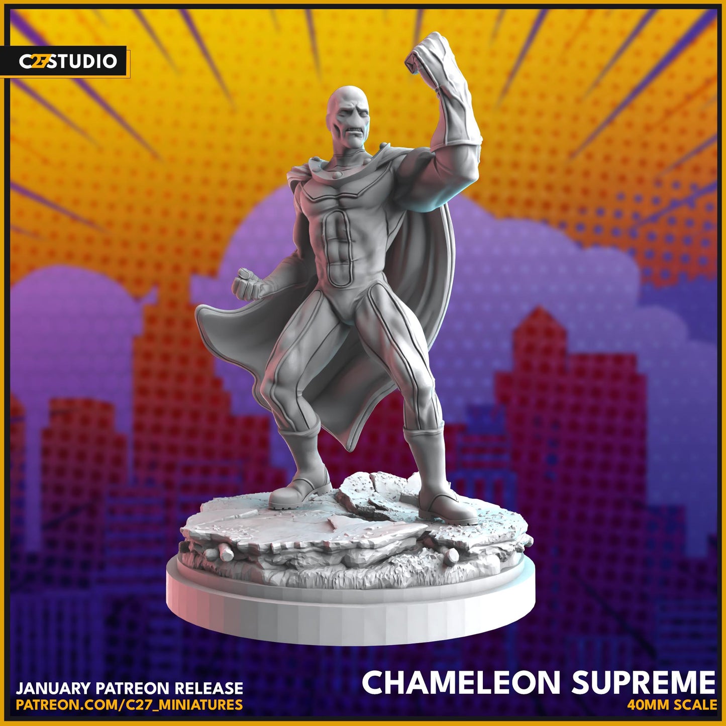 Morph / Chameleon Supreme - 40mm miniature (sculpted by C27 collectibles) (Crisis Protocol Proxy/Alternative)