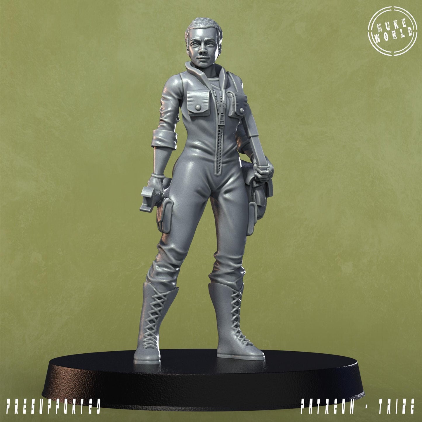 Female Resident - Under the Bleachers - Nukeworld (Sculpted by Jandro Miniatures)